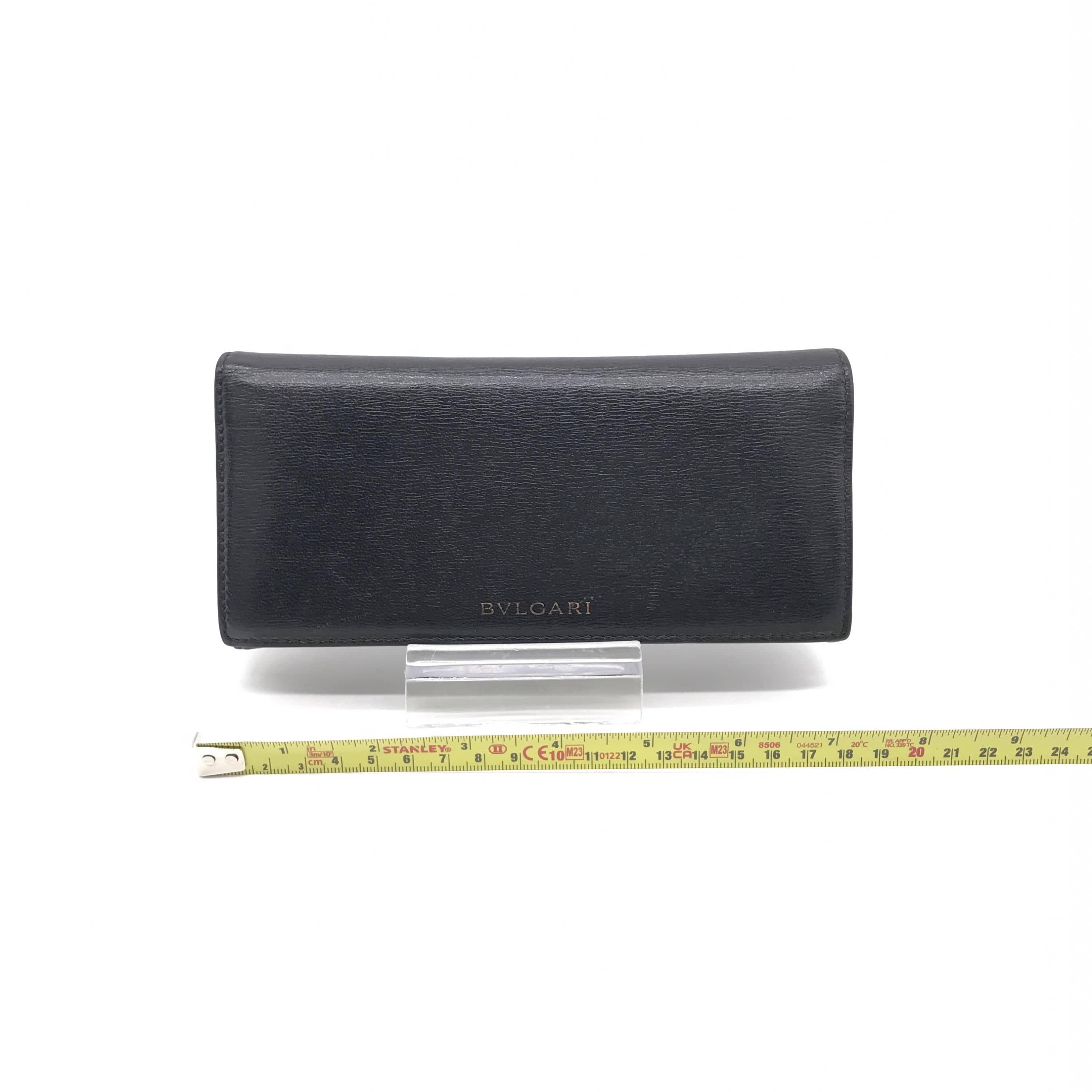 Bulgari Bulgari Black leather long wallet for men ALC3211