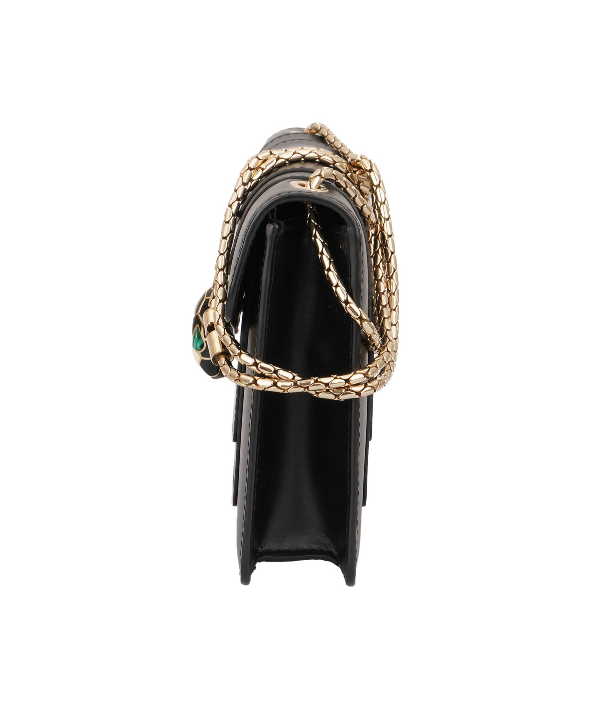 Bulgari Bvlgari Black Smooth Calfskin Serpenti Forever Shoulder Bag ASC7359