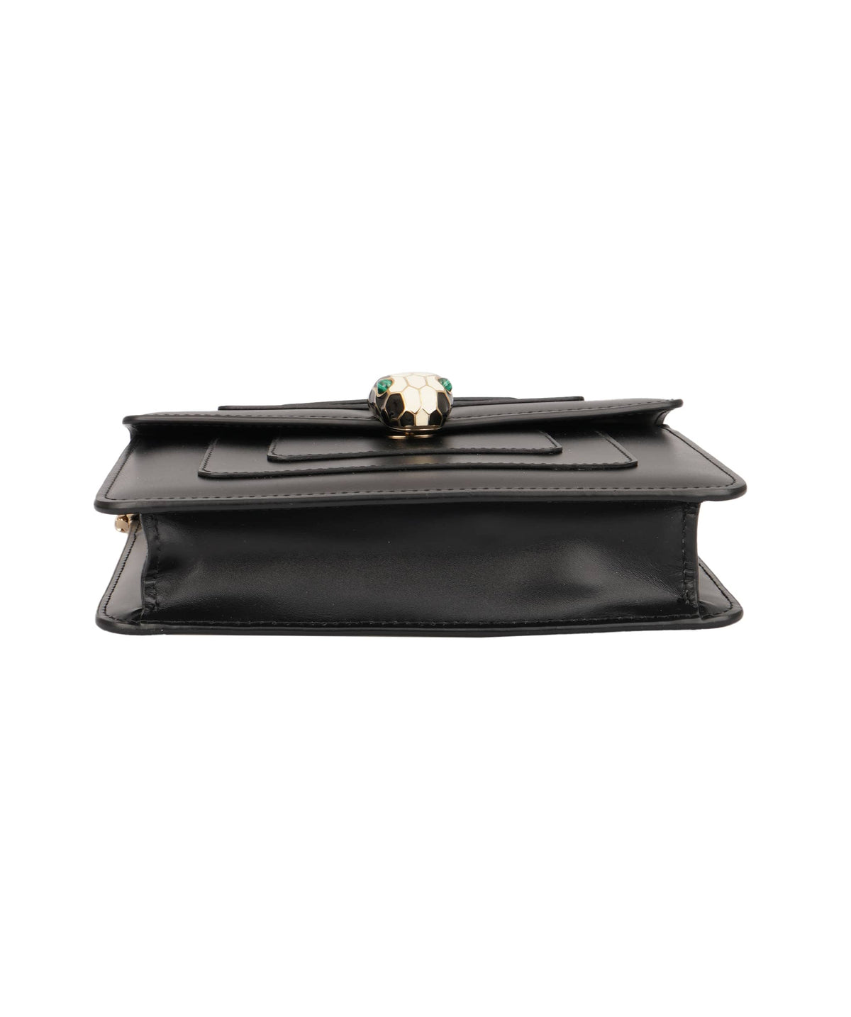 Bulgari Bvlgari Black Smooth Calfskin Serpenti Forever Shoulder Bag ASC7359