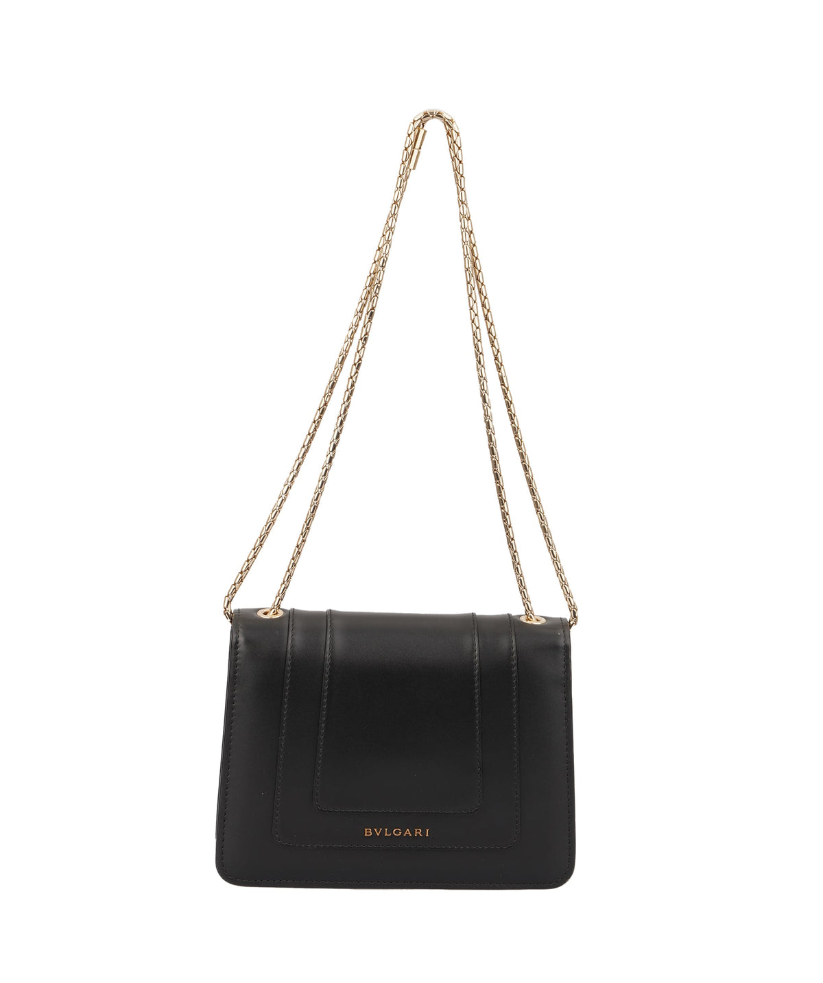 Bulgari Bvlgari Black Smooth Calfskin Serpenti Forever Shoulder Bag ASC7359
