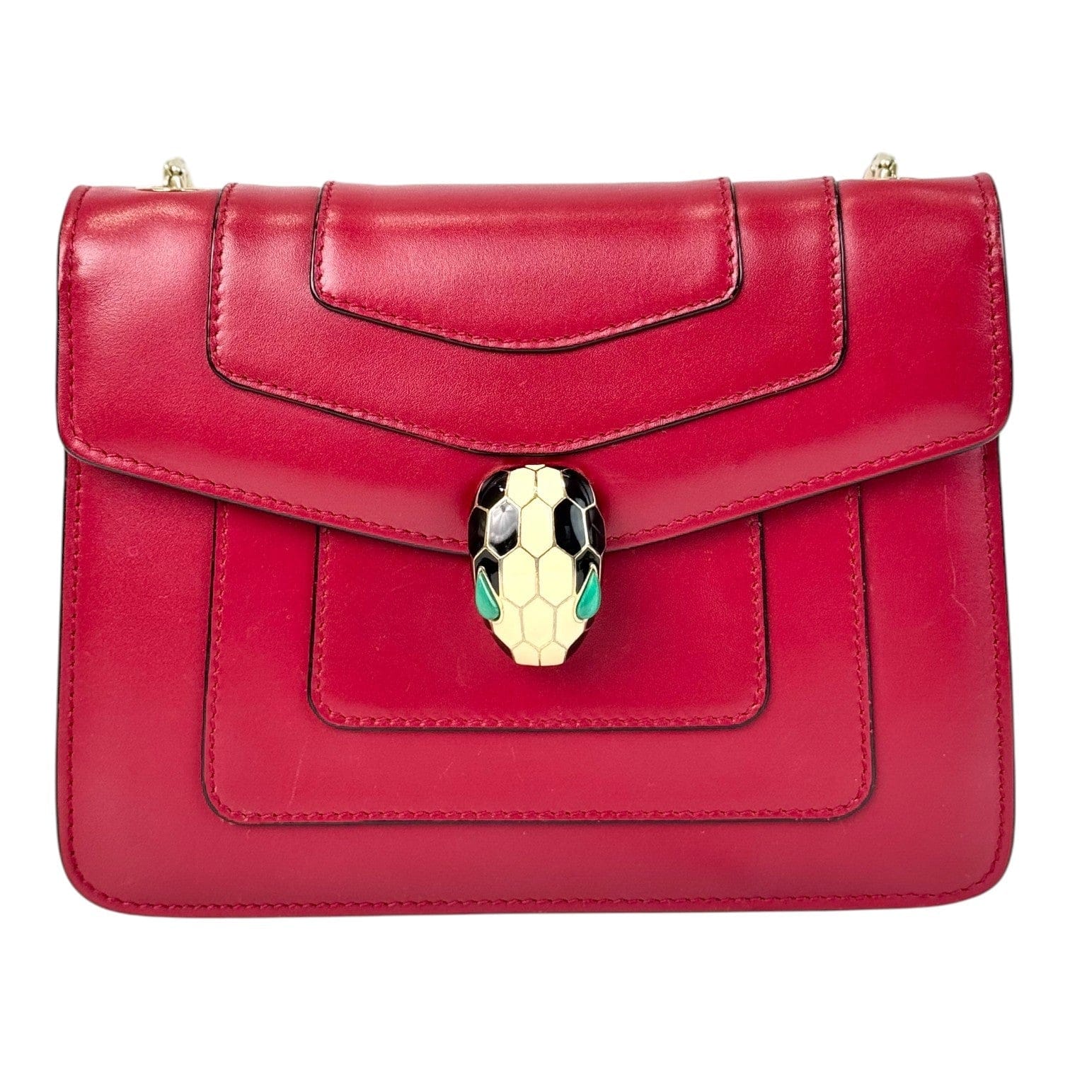 Bulgari Bvlgari Red Mini Serpenti Chain Bag
