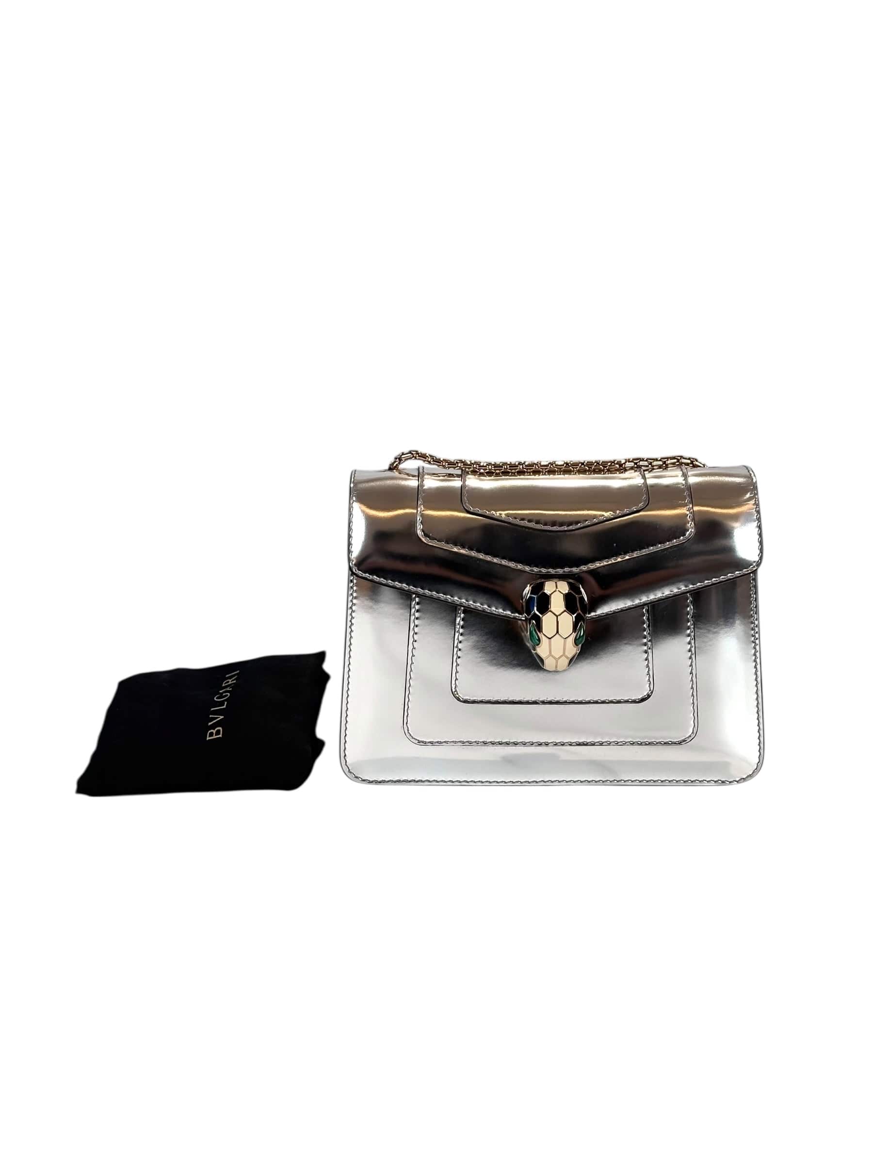 Bulgari Bvlgari Serpenti Bag Cross Body in Silver