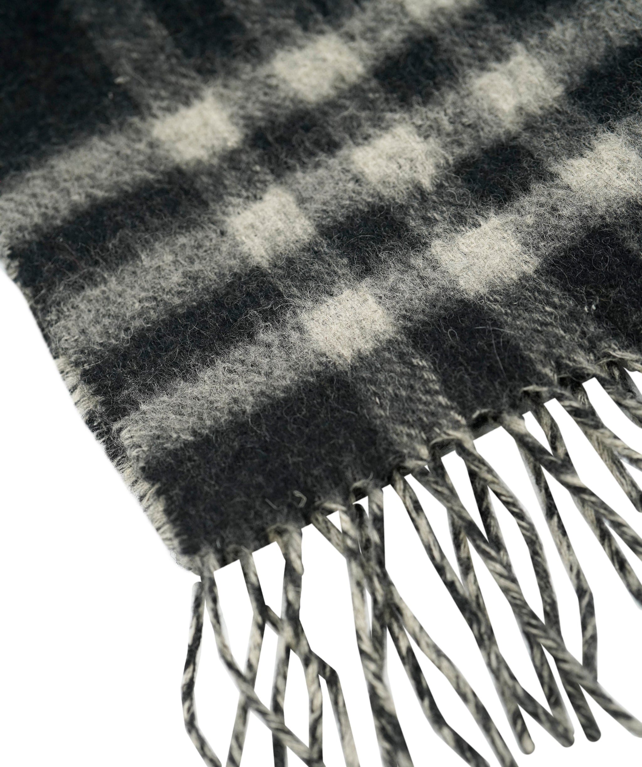 Burberry Burberry Vintage Black & Beige Wool Check Scarf ABC1039