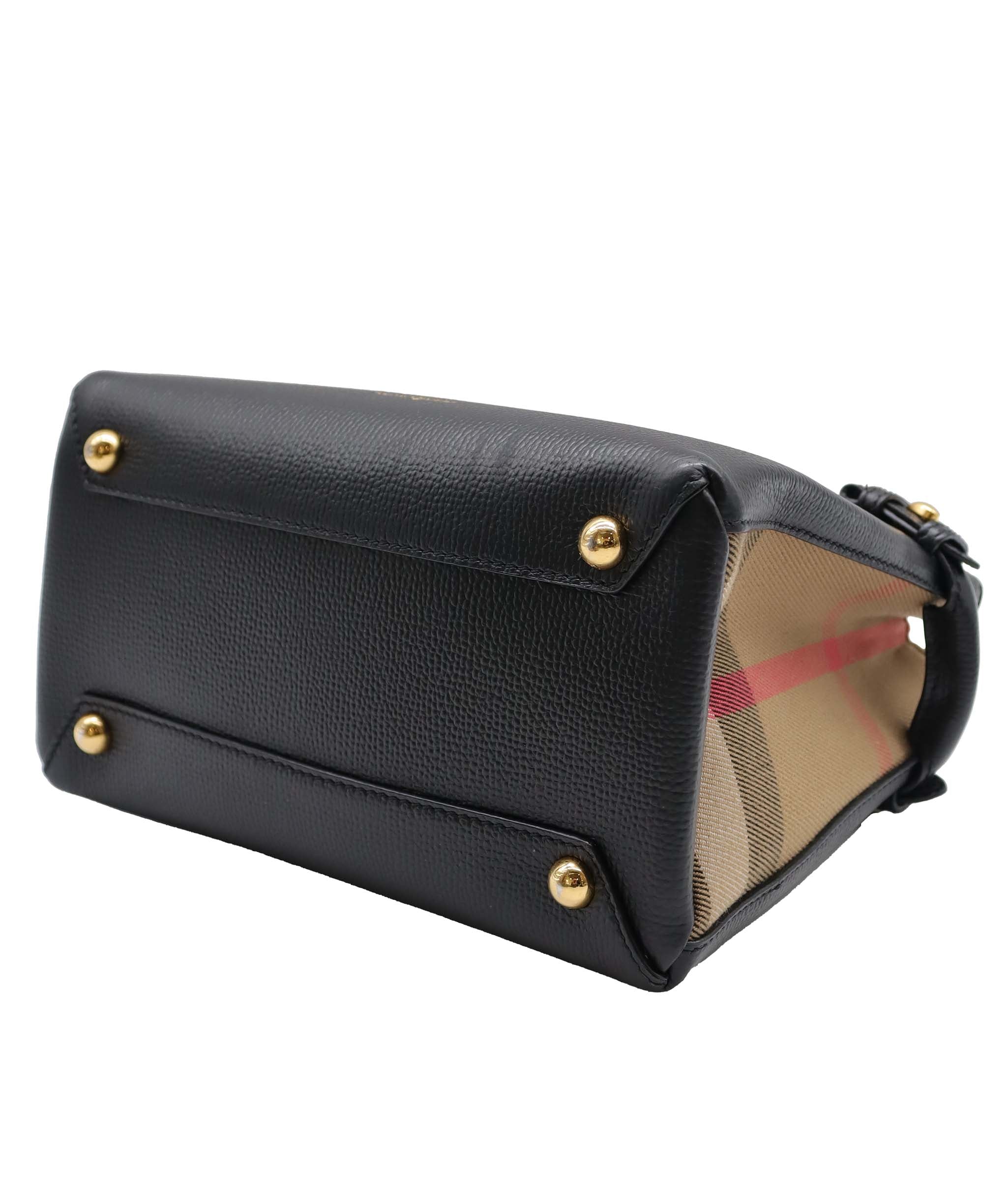 Burberry Burberry Black Leather Tote Bag GHW AGC3022