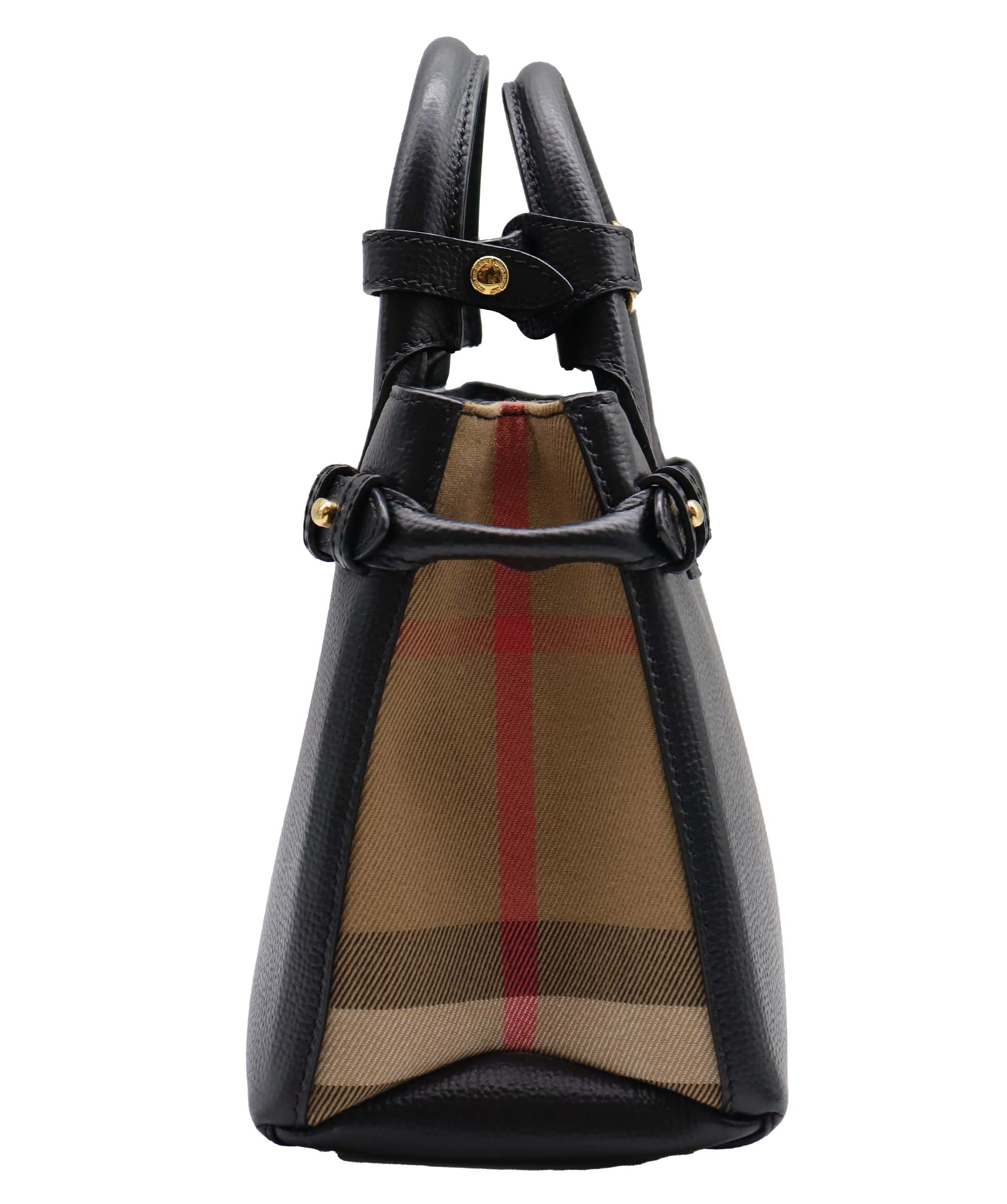 Burberry Burberry Black Leather Tote Bag GHW AGC3022