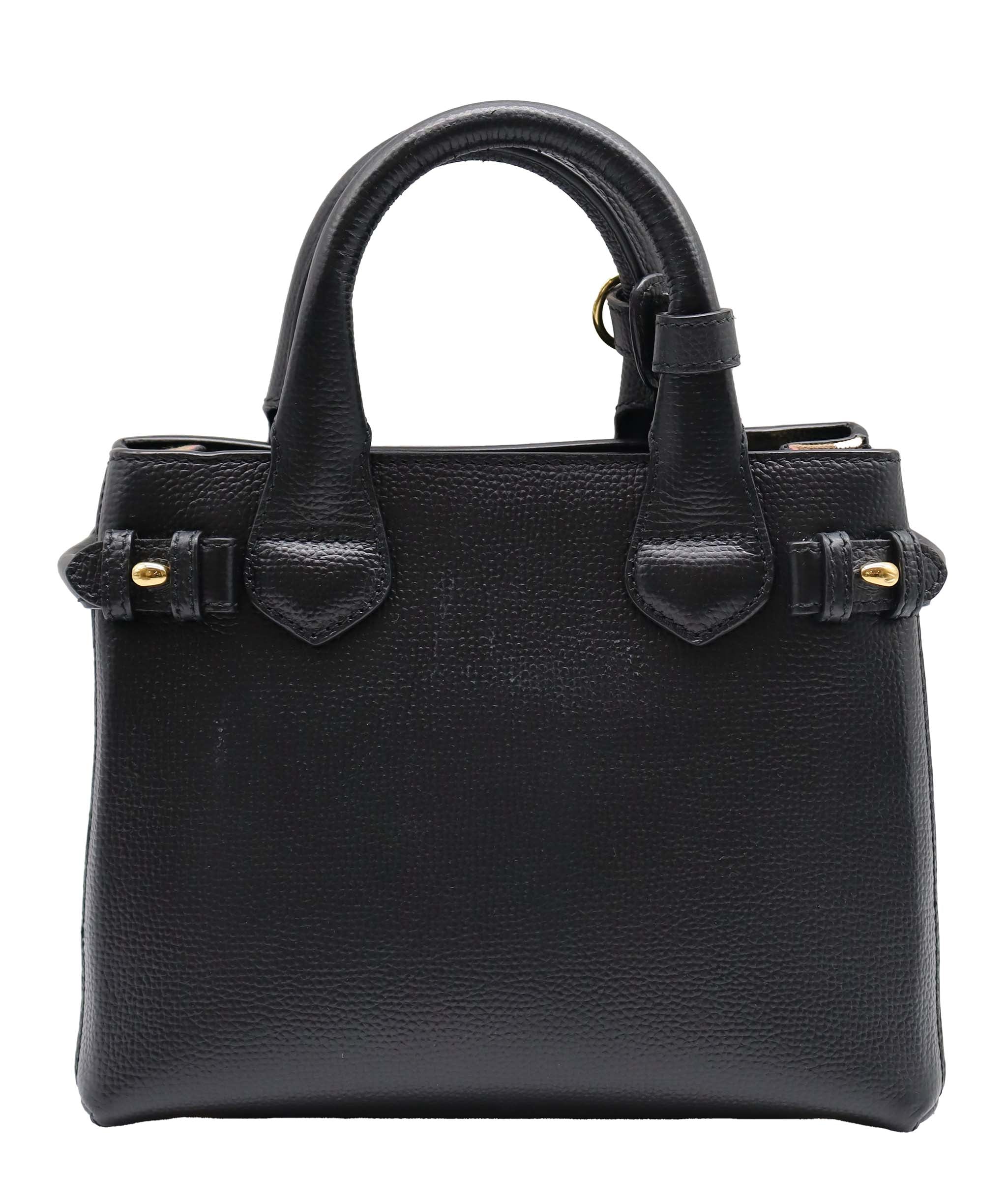 Burberry Burberry Black Leather Tote Bag GHW AGC3022