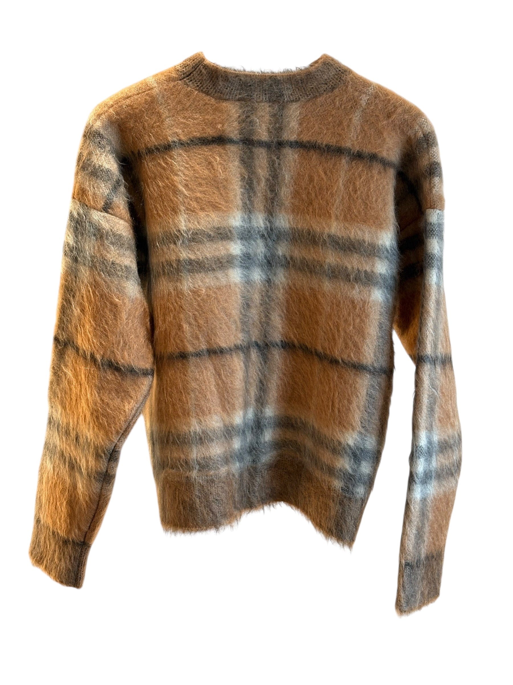 Burberry Burberry Crew Neck Mohair Blend Pullover Check Design Size M