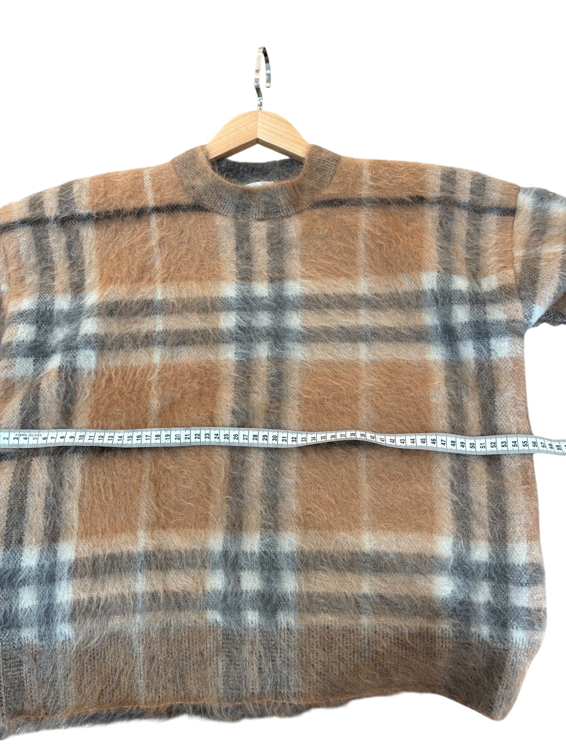 Burberry Burberry Crew Neck Mohair Blend Pullover Check Design Size M