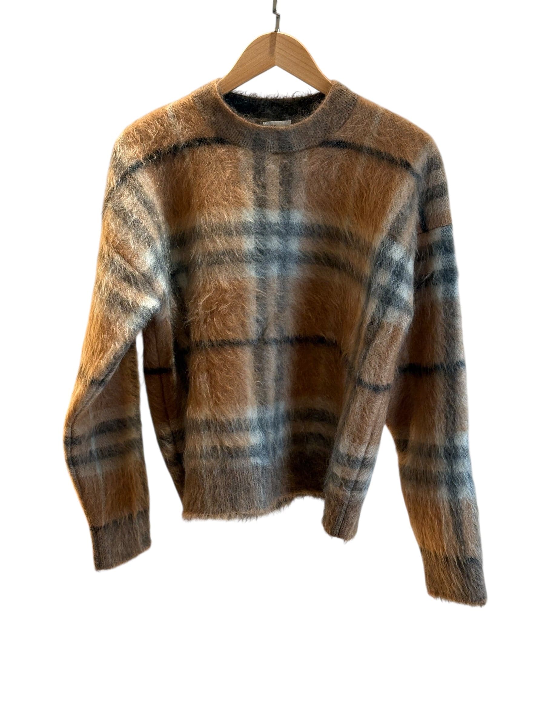 Burberry Burberry Crew Neck Mohair Blend Pullover Check Design Size M