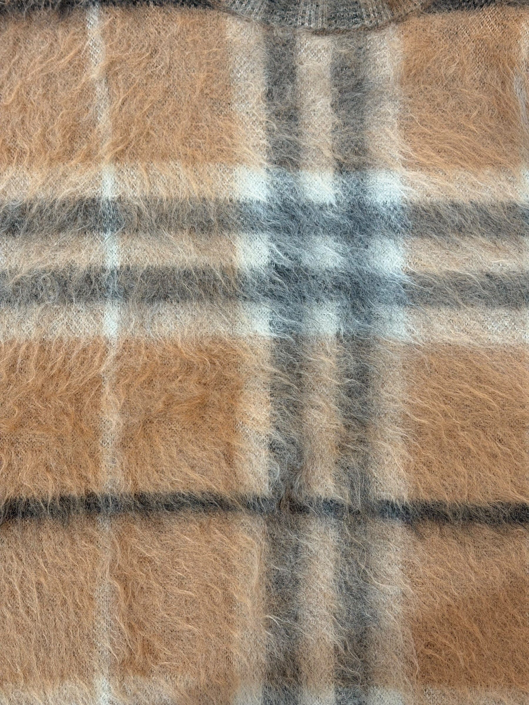 Burberry Burberry Crew Neck Mohair Blend Pullover Check Design Size M