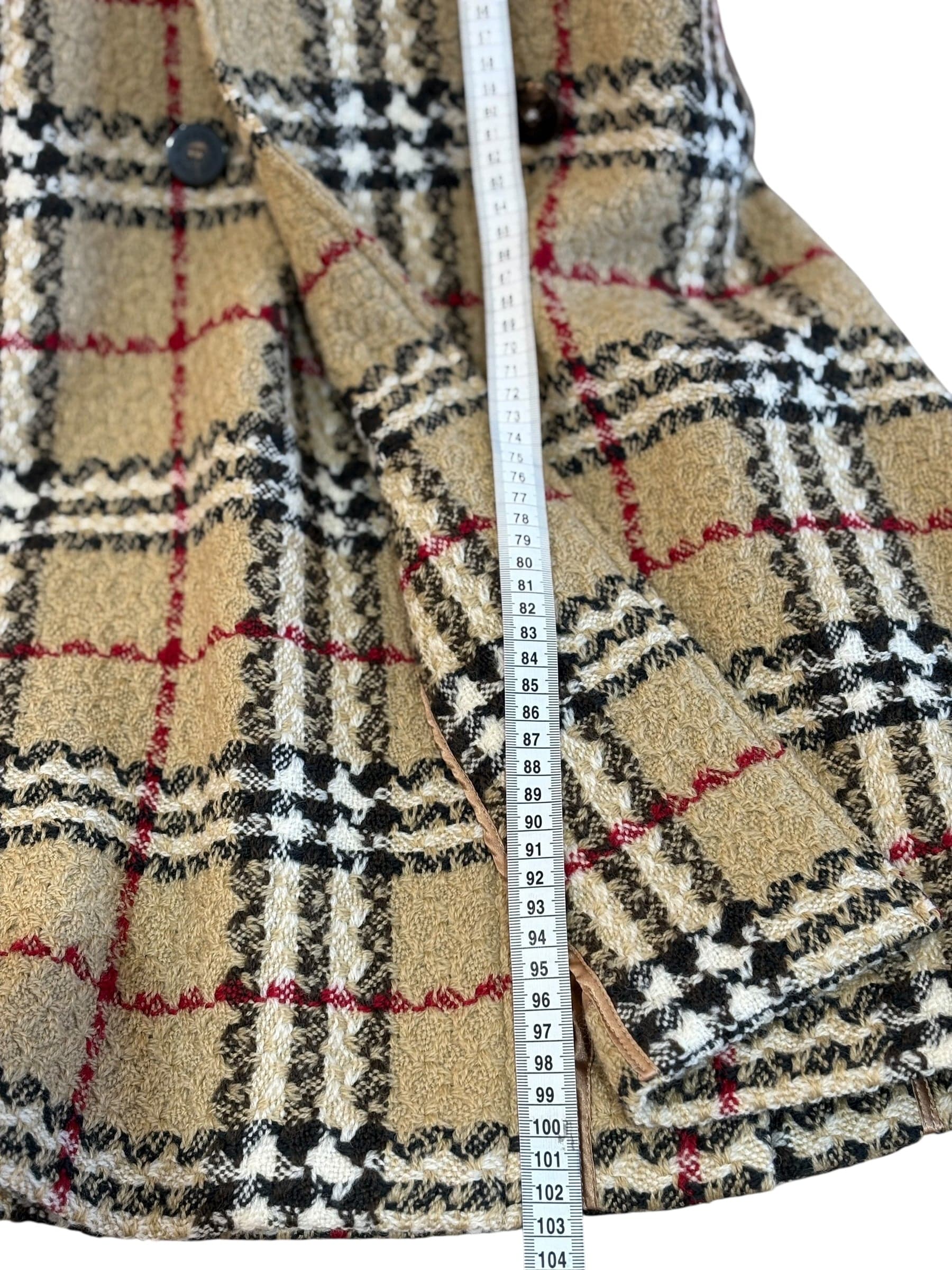 Burberry Burberry Trench Coat Check Tweed Wool Size 10#