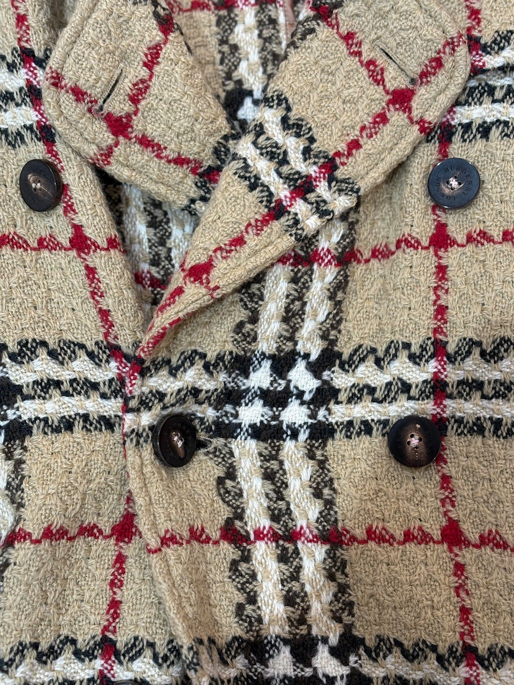 Burberry Burberry Trench Coat Check Tweed Wool Size 10#