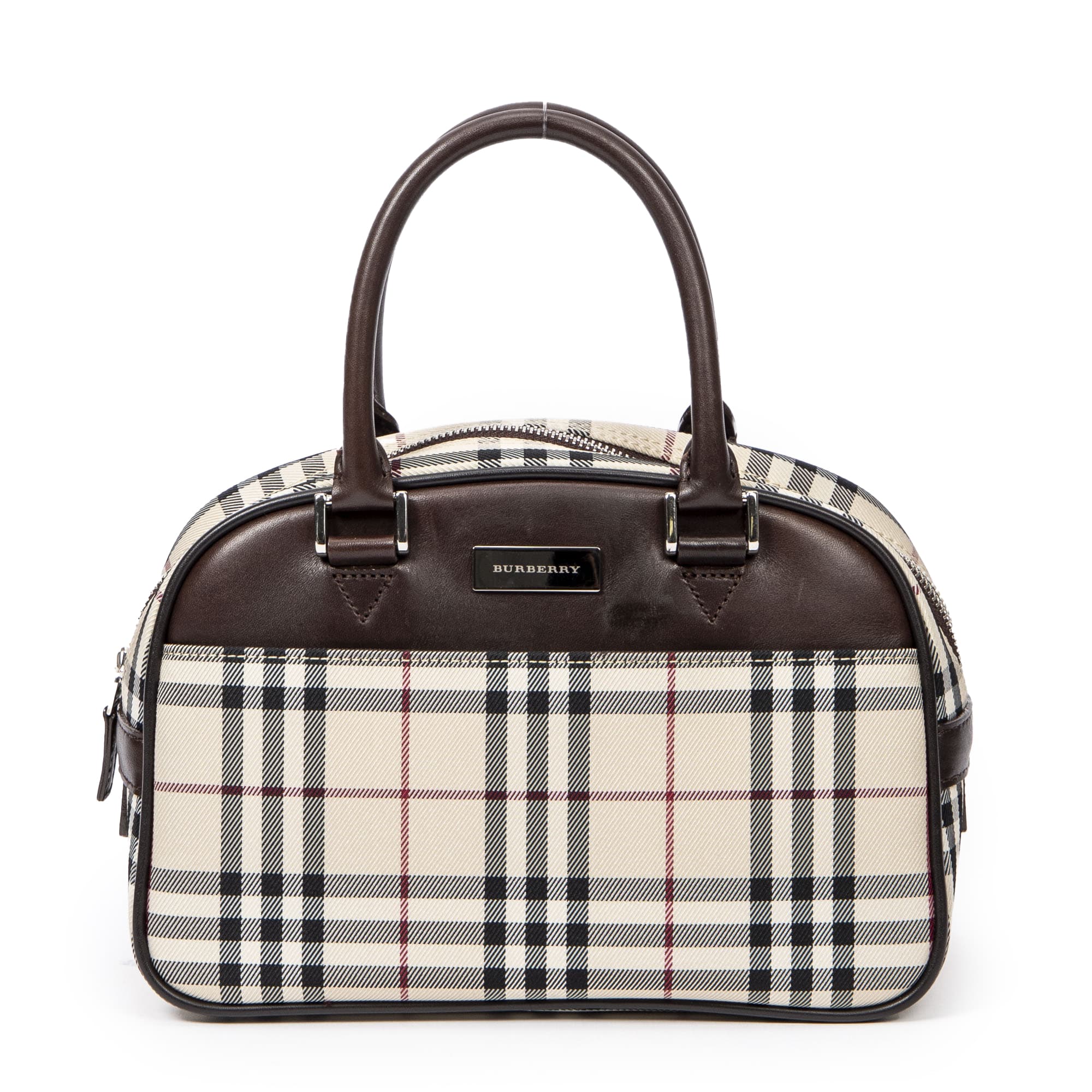 Burberry Burberry Beige/Brown/Red Canvas Mini Dome AAX7803