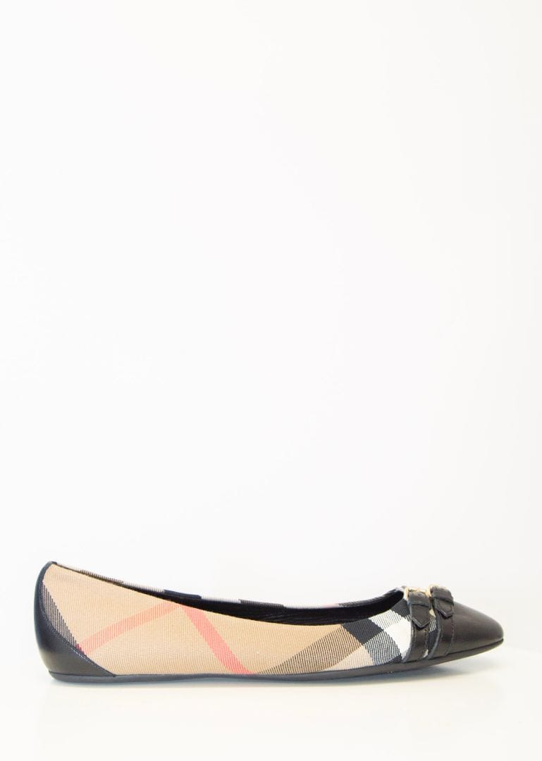 Burberry Burberry Check Ballet Flat Shoes Beige/ Black 41