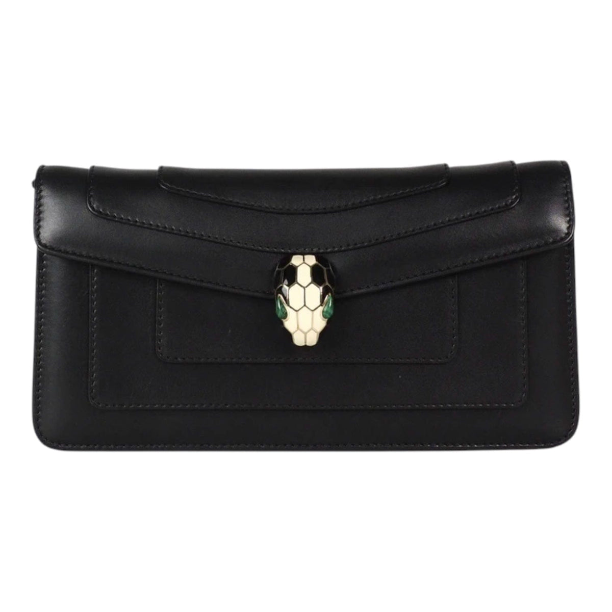Bvlgari Bvlgari Black Serpenti Clutch with Chain Bag - Full Set