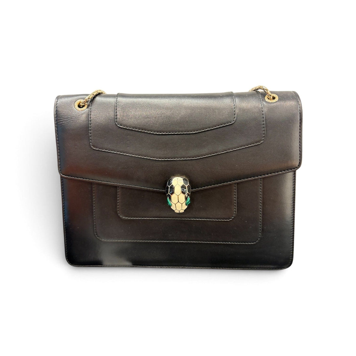 Bvlgari Bvlgari Serpenti Black Large Shoulder Bag