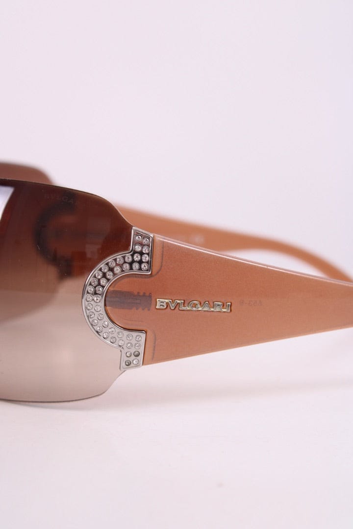 Bvlgari Bvlgari Crystal Detail Sunglasses Brown