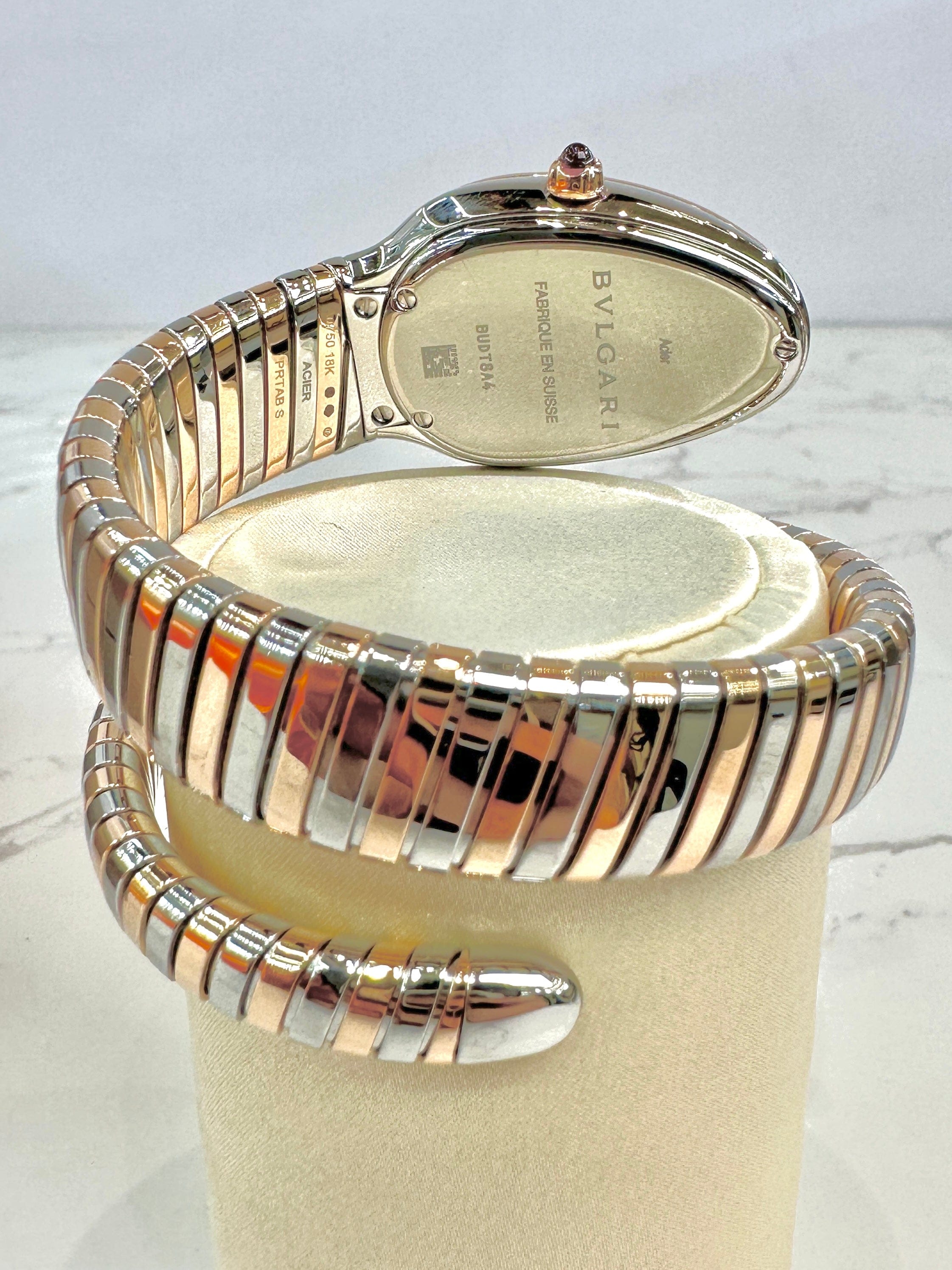 Bvlgari Bvlgari Serpenti Tubogas 35mm Diamond Watch 18K Gold & Steel