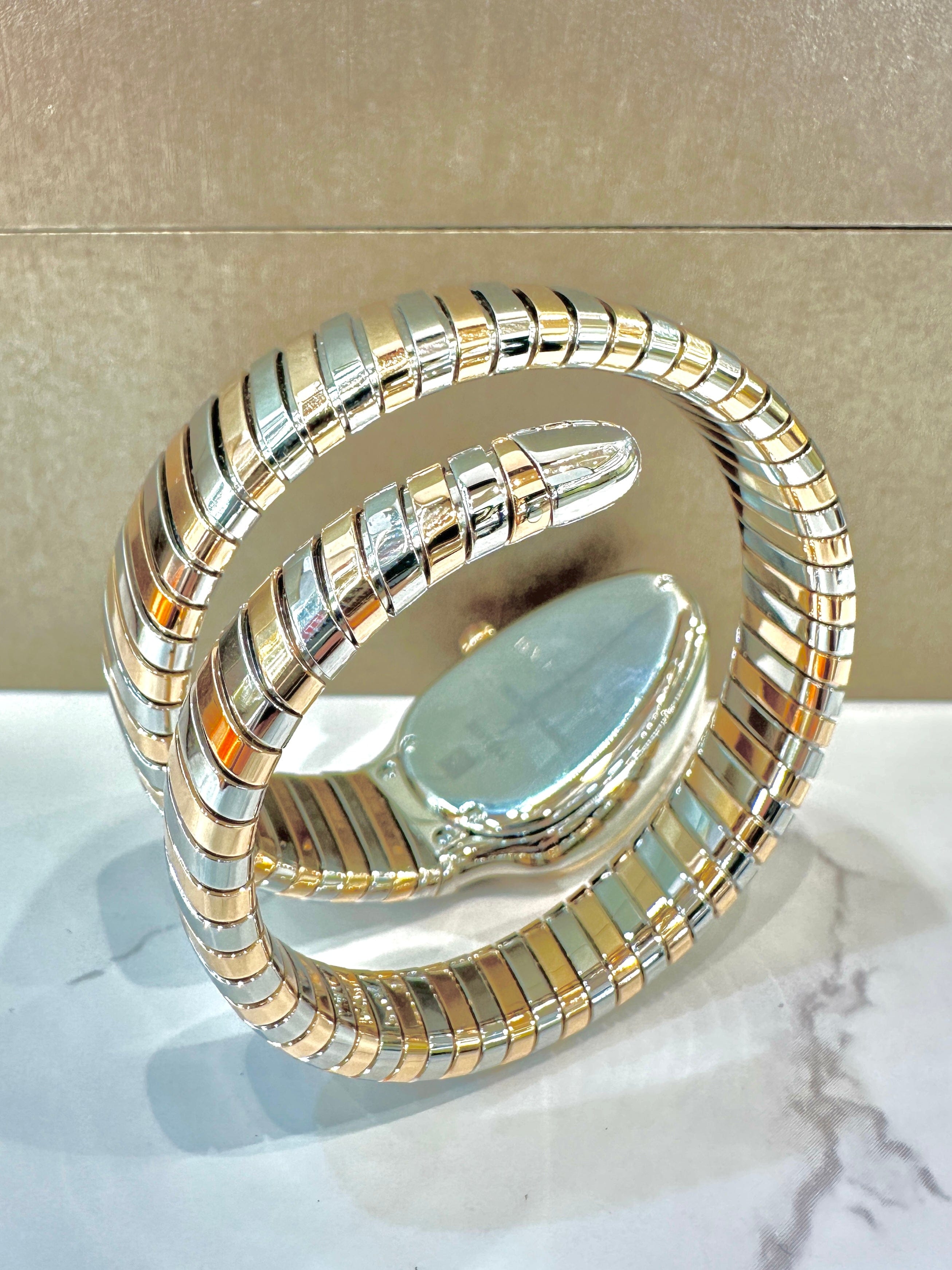 Bvlgari Bvlgari Serpenti Tubogas 35mm Diamond Watch 18K Gold & Steel