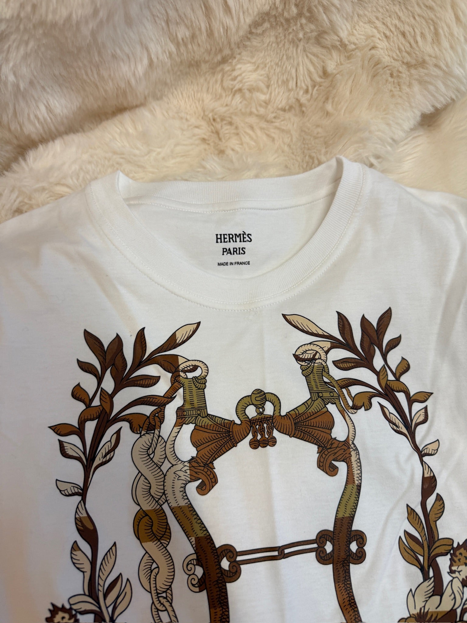 Hermès Cartouche Embroidered T-Shirt - White