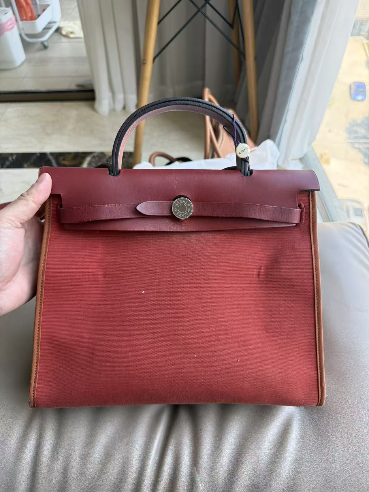 Hermès Herbag 31 Convertible Bag - Rouge H (Burgundy Red)