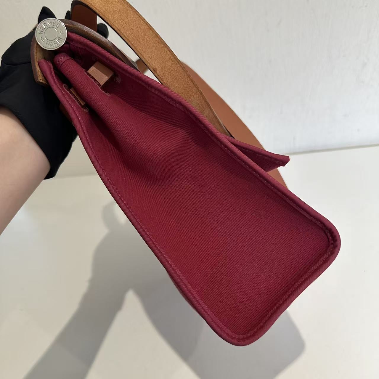 Hermès Herbag 31 Two-Tone Convertible Bag - Burgundy & Tan