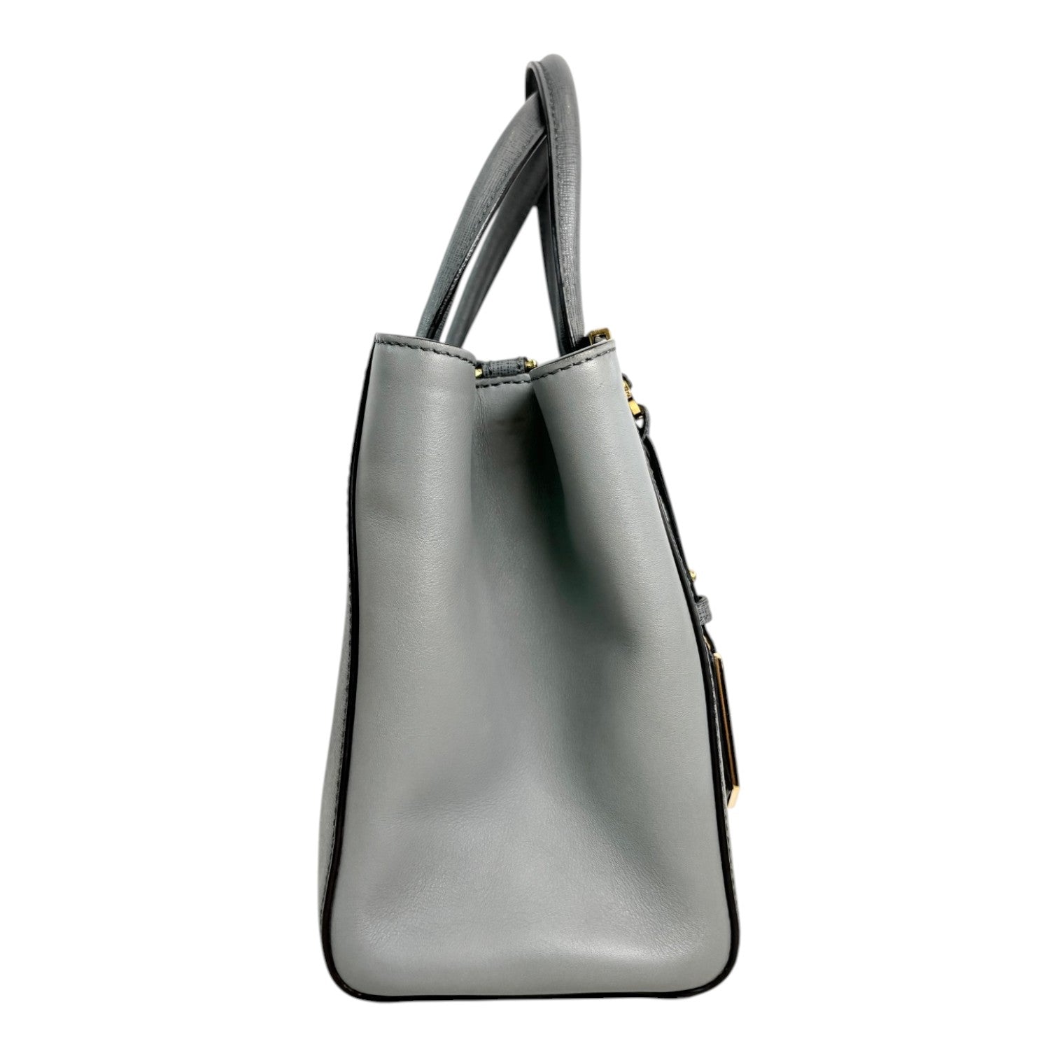 Fendi Petite 2Jours Vitello Elite Tote Grey Bag
