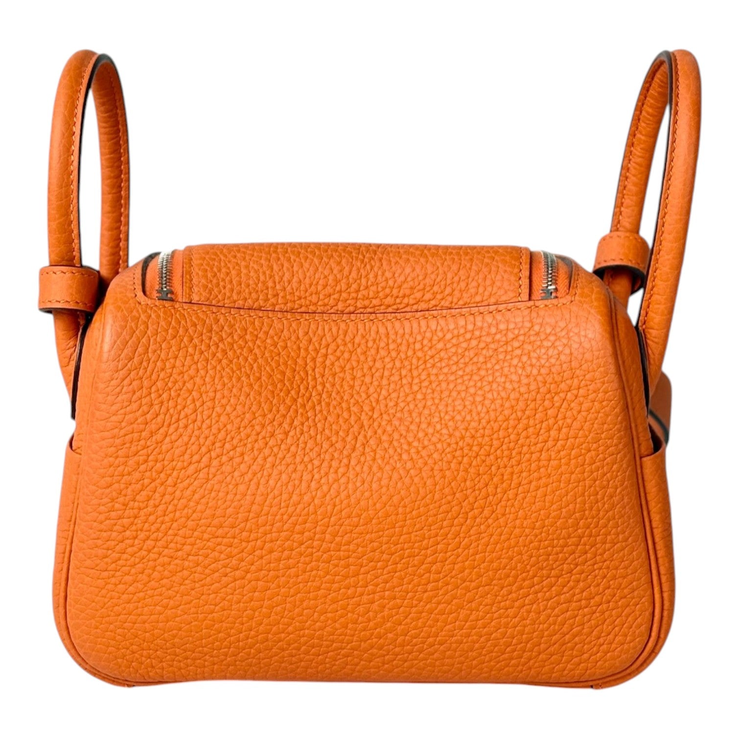 Hermes Orange Lindy Mini Bag in Clemence Leather
