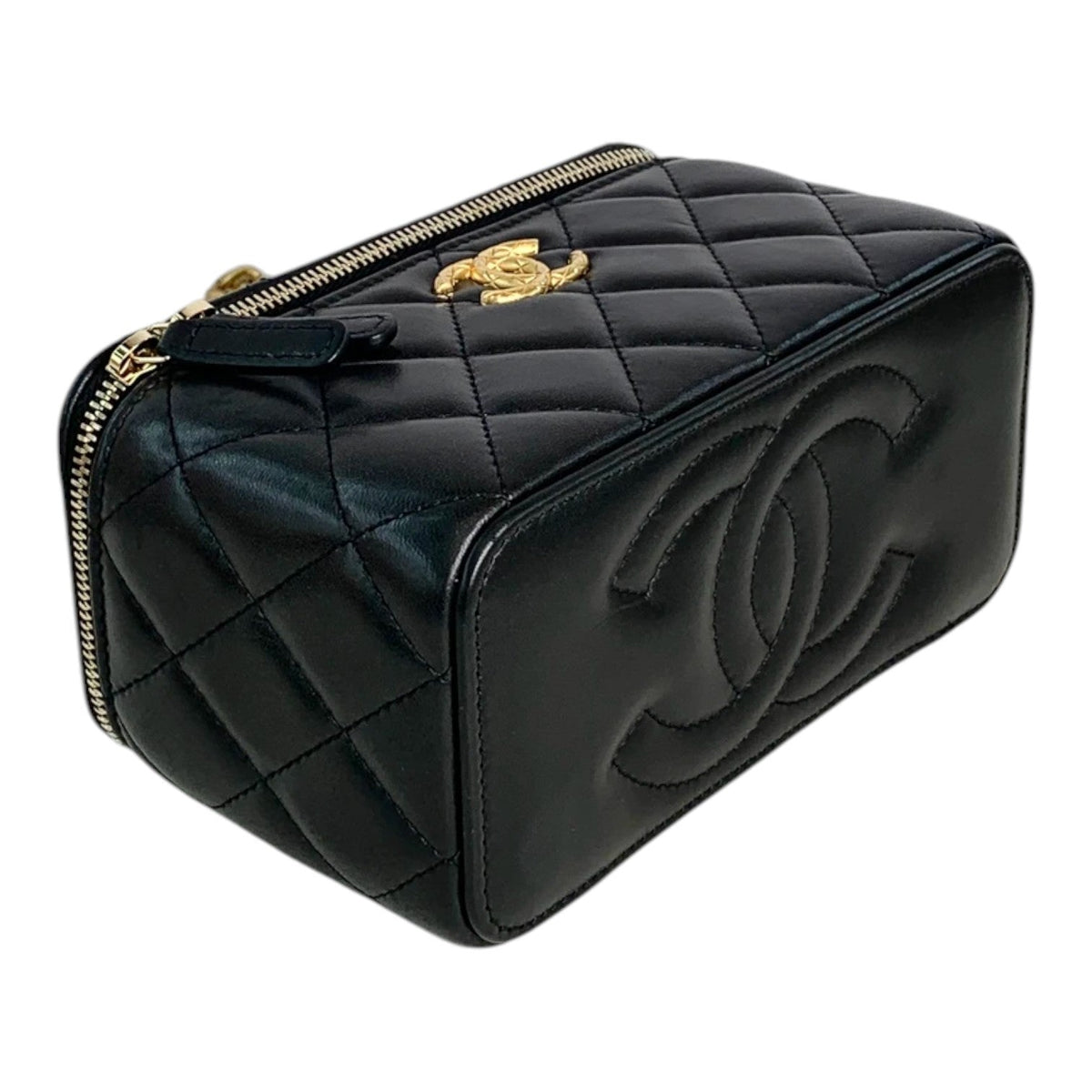 Chanel Vanity Box Black with Pearl Crush - Full Set