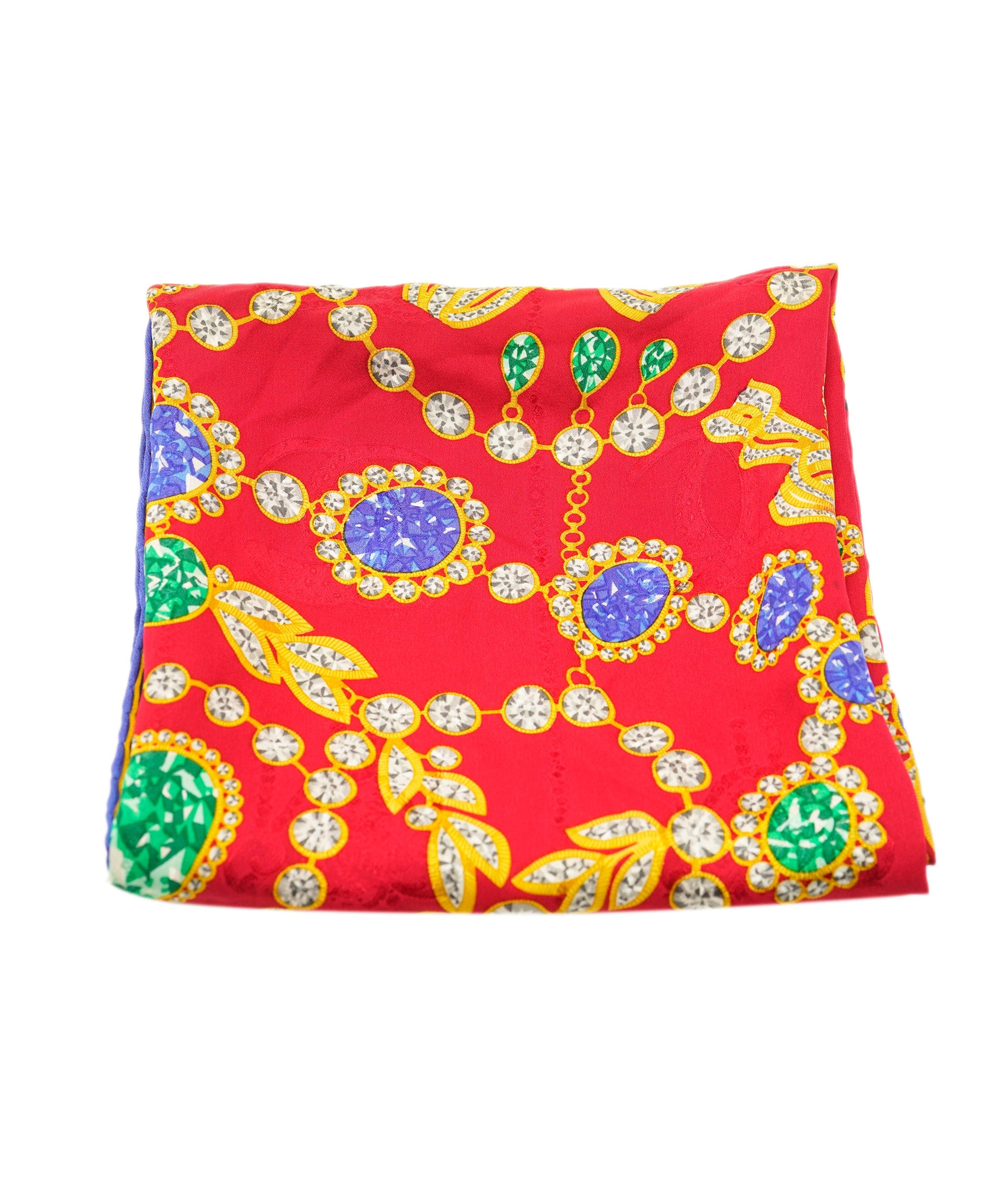 Cartier Cartier must de Cartier Red Printed Jewels Silk Scarf AKL0054