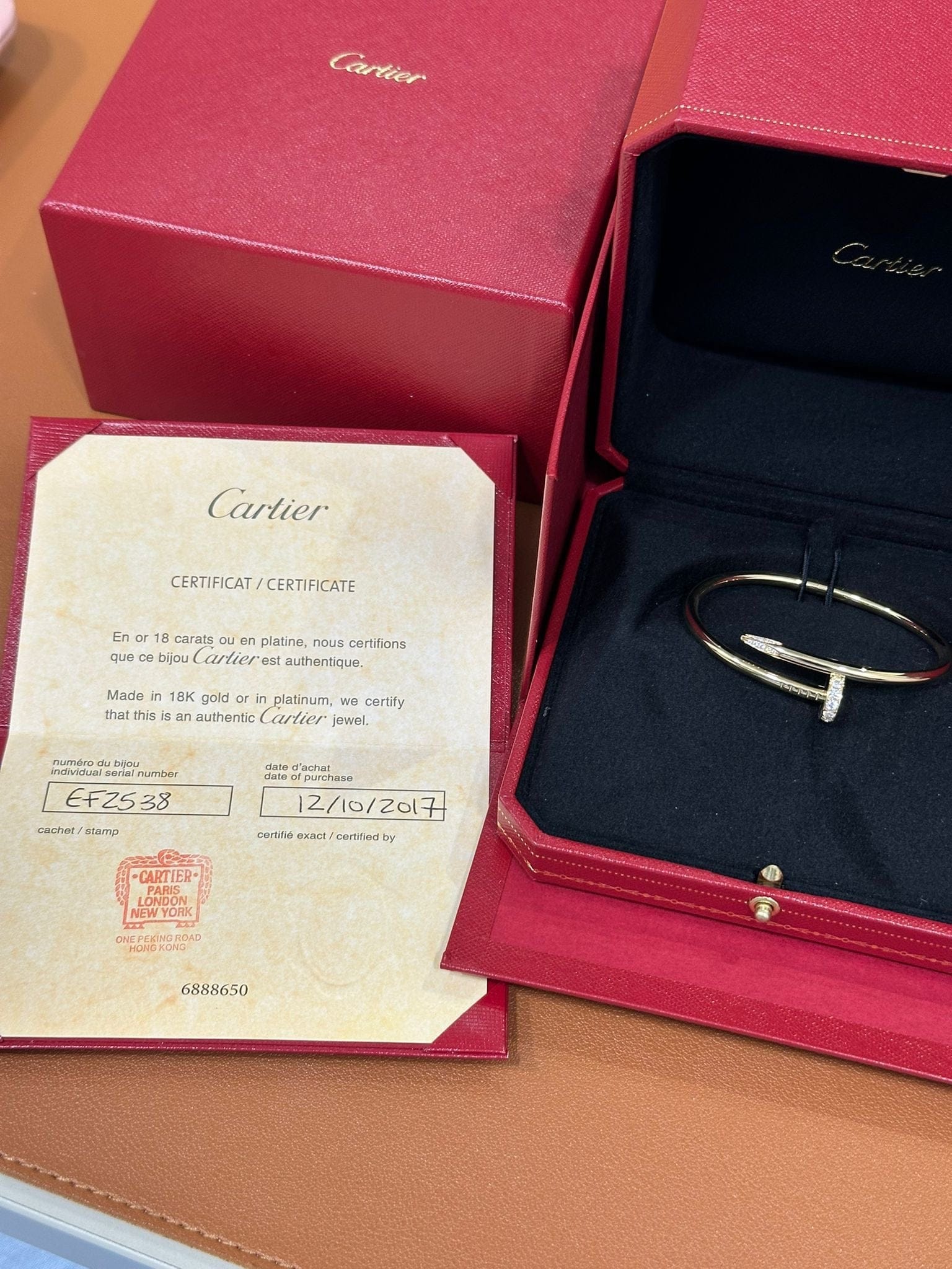 Cartier Juste en clou with diamonds in yellow gold size 16 ALTC0549