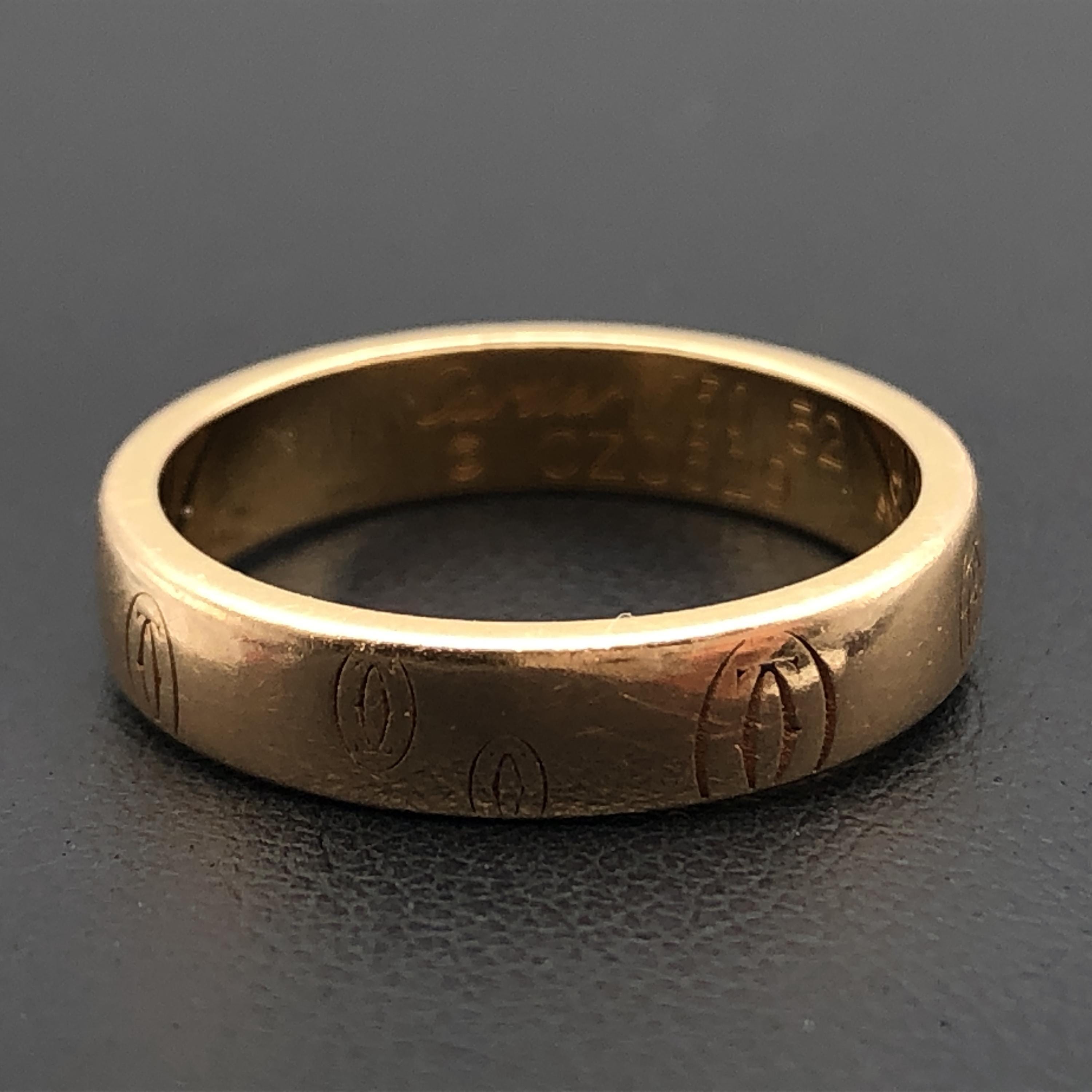 Cartier Cartier Logo Wedding Band In Gold C387177
