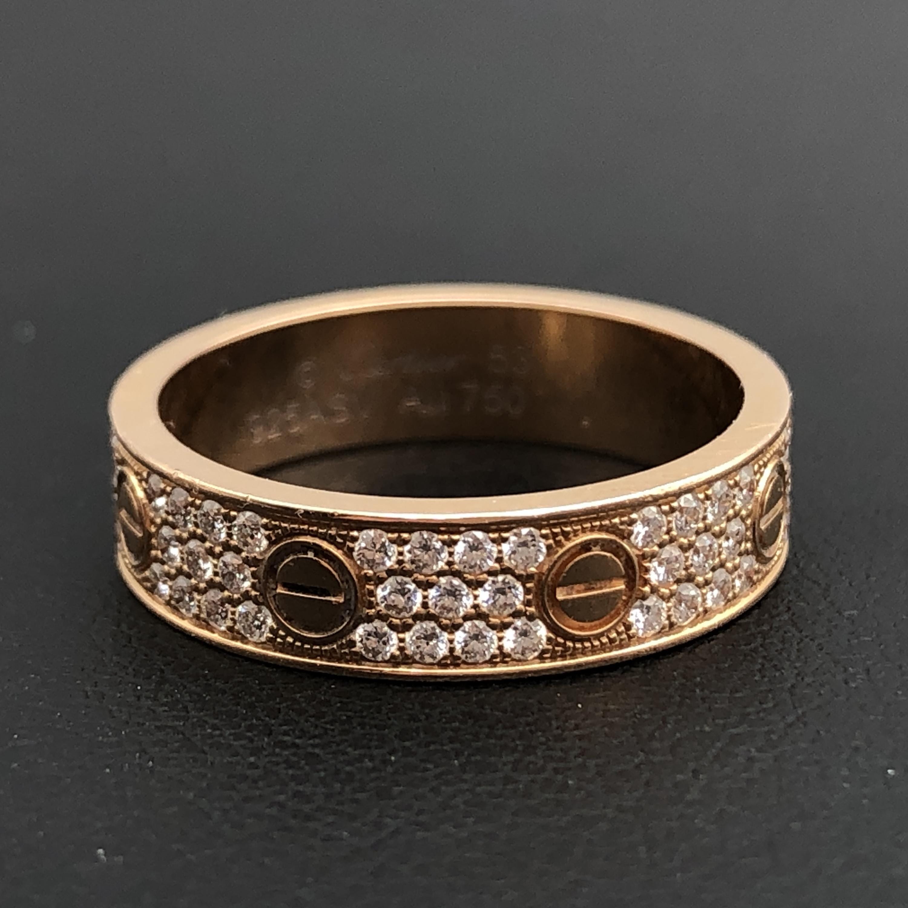 Cartier Cartier Love Diamond Ring, ASV925/PG750, 4.6g, US Size US Size 6 C366180