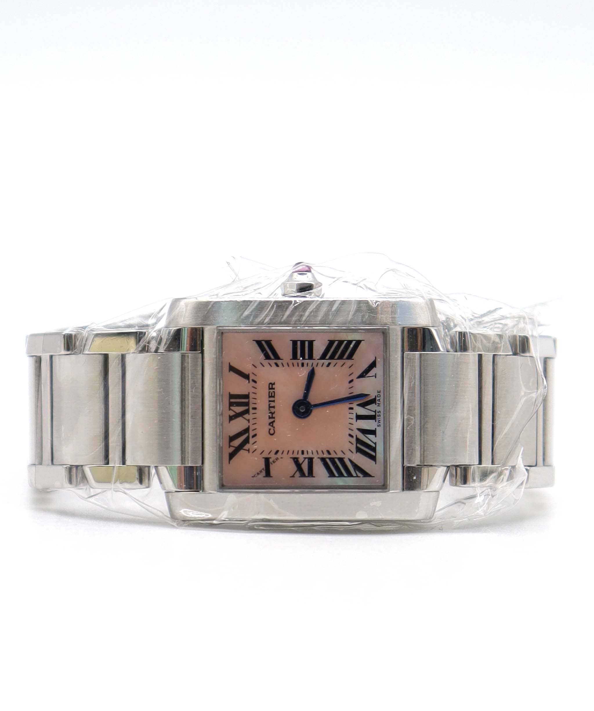 Cartier Cartier Tank Francaise SM W51028Q3 Women's Watch, Pink Shell, Quartz, Cartier 90315918 DXBS6392