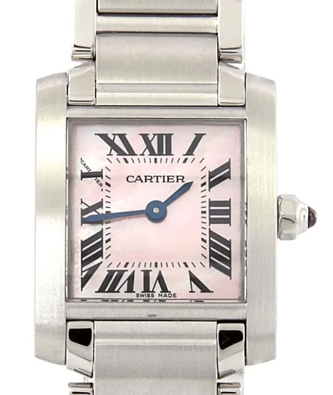 Cartier Tank Francaise watch pink MOP dial AVCSC1384 LuxuryPromise