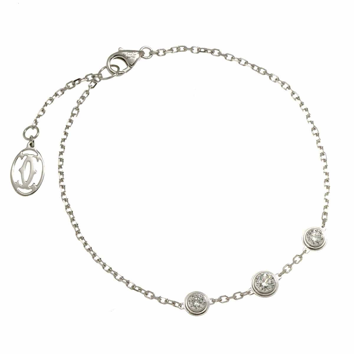 Cartier Cartier d Amour Diamond 3P Bracelet 18K White Gold 750 90291522