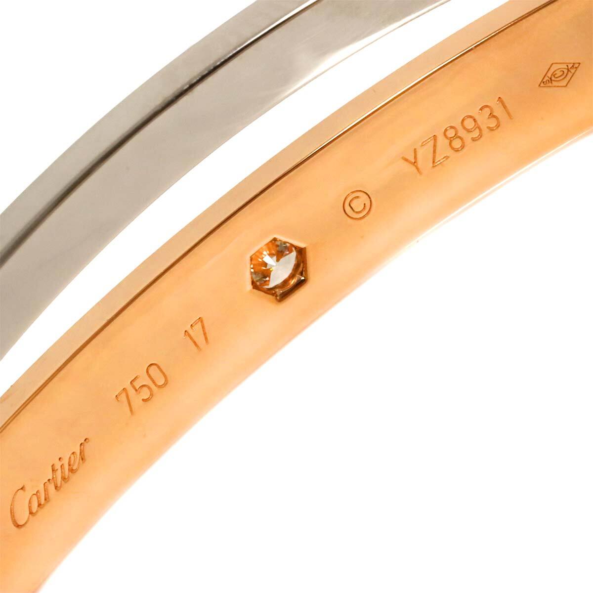 Cartier Cartier Love Bracelet Diamond 12P 18K K18 PG WG 750 size17 90278399