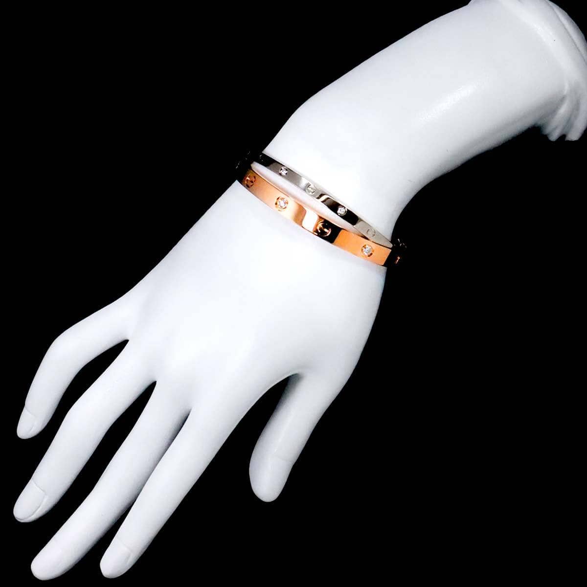 Cartier Cartier Love Bracelet Diamond 12P 18K K18 PG WG 750 size17 90278399