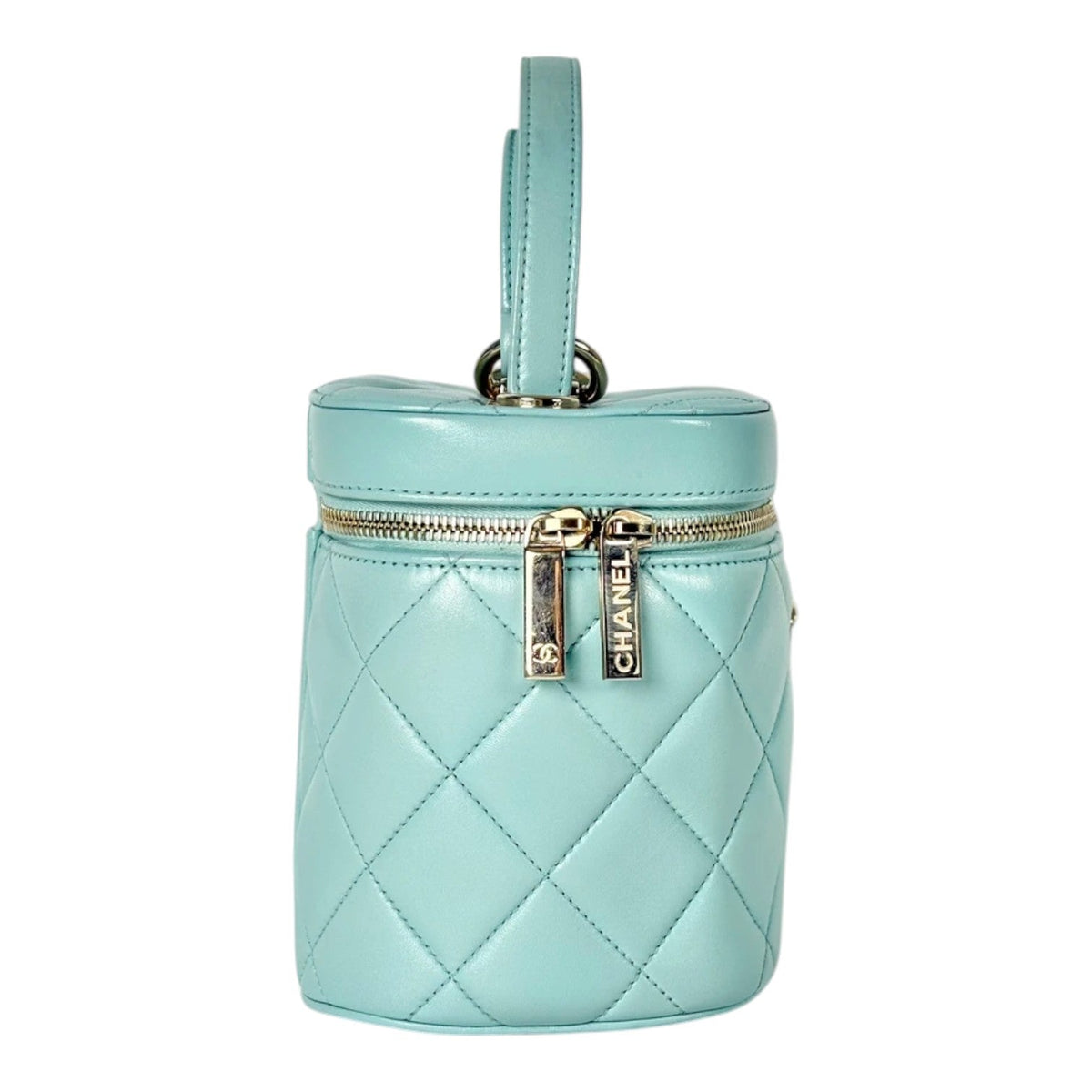 Chanel Blue Trendy CC Vanity Case With Top Handle in Lambskin