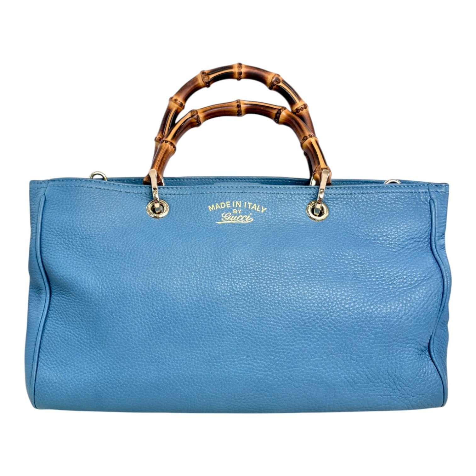 Gucci Bamboo Shopper Blue Tote Bag