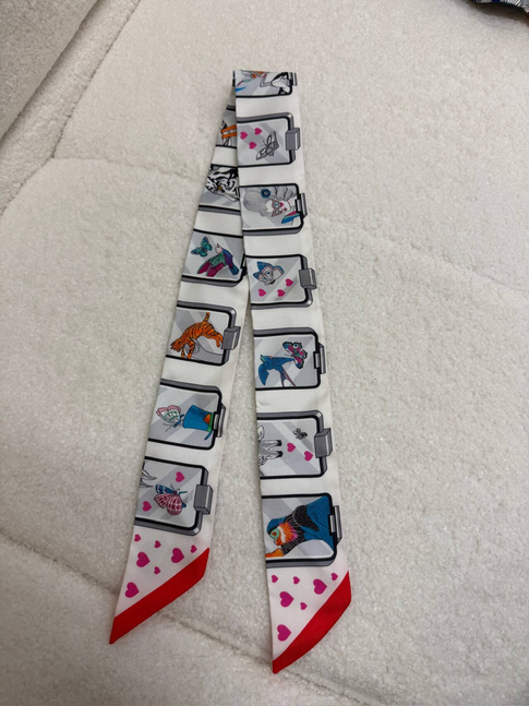 Hermès Twilly Scarf - White Animal Gallery