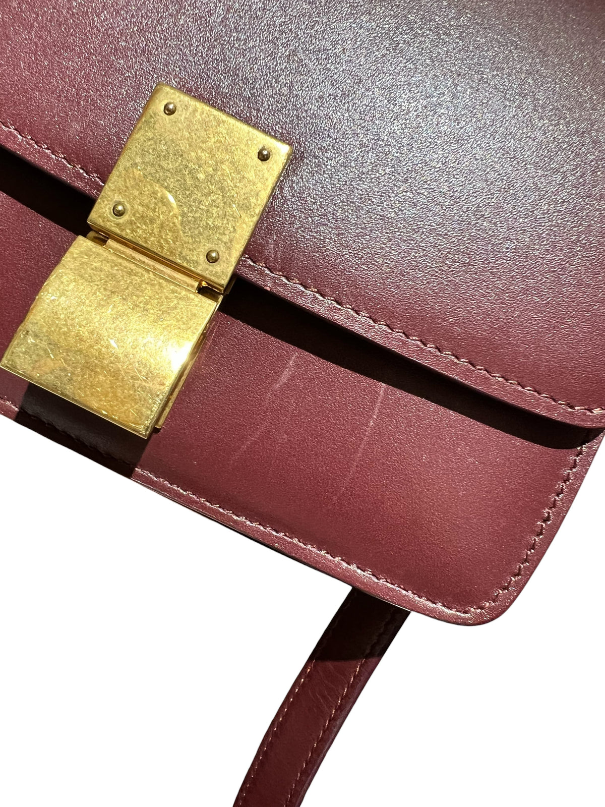 CELINE CELINE CLASSIC BURGUNDY CALF SHOULDER BAG 2000000148755