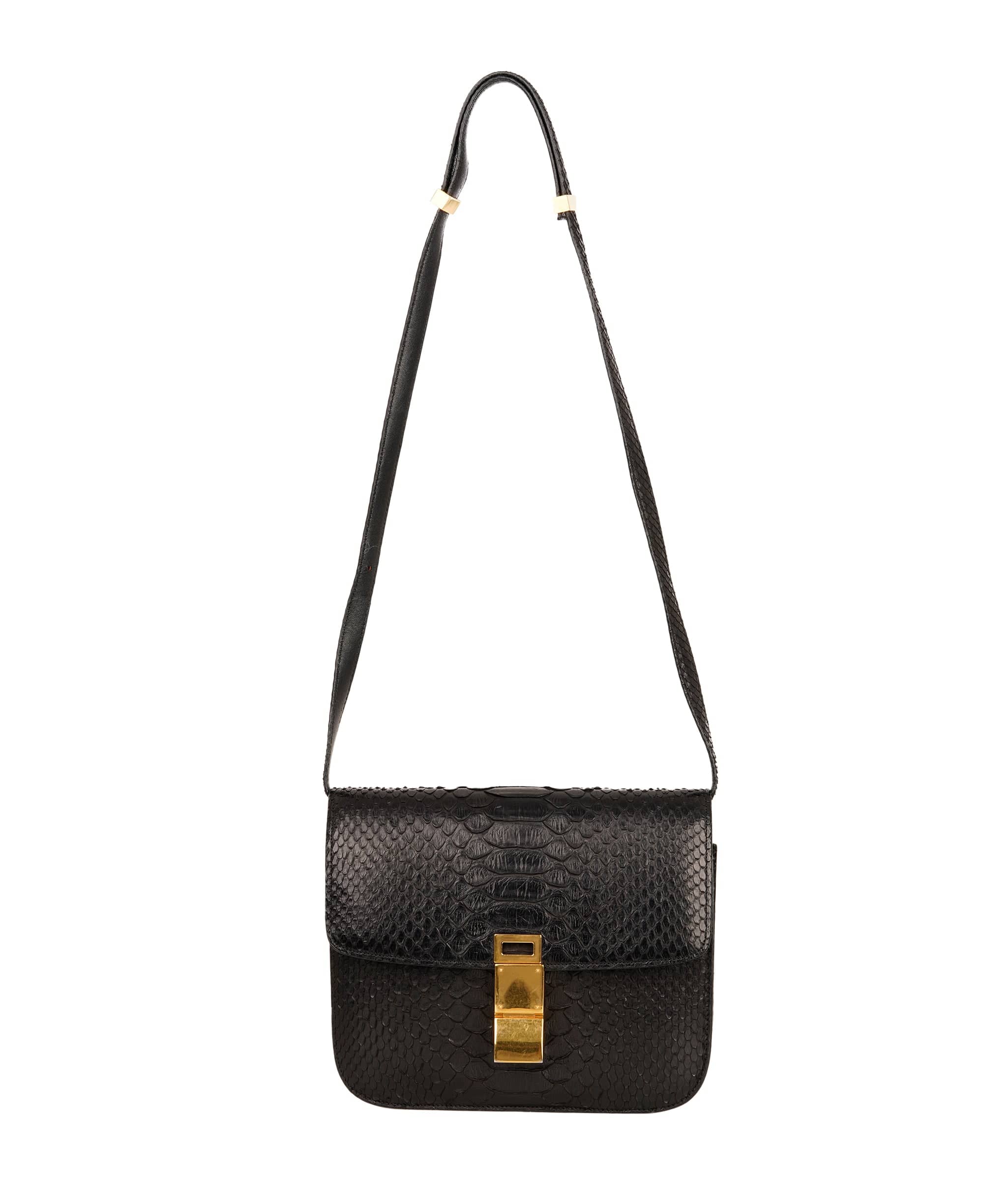 Celine Céline Classic box black python ghw bag - APC0038