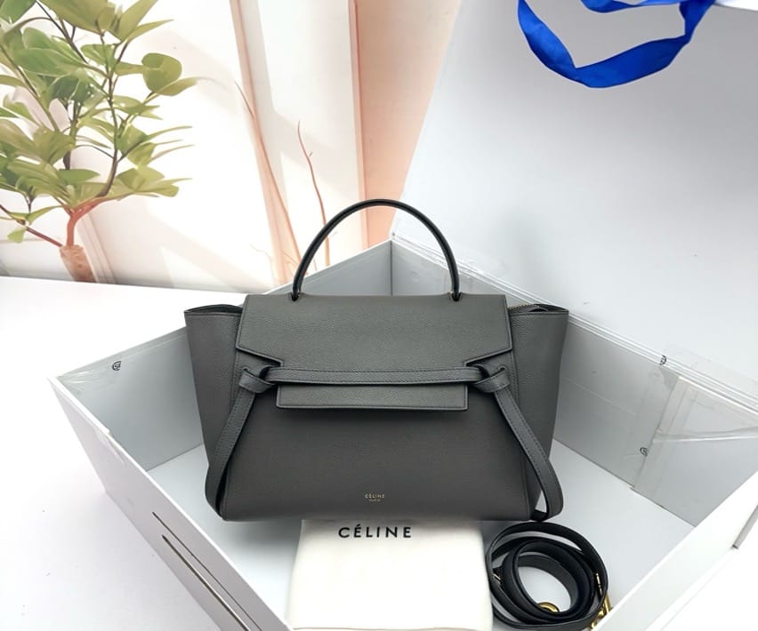 Celine Celine Grey Grained Calfskin Belt Bag Micro 21196447
