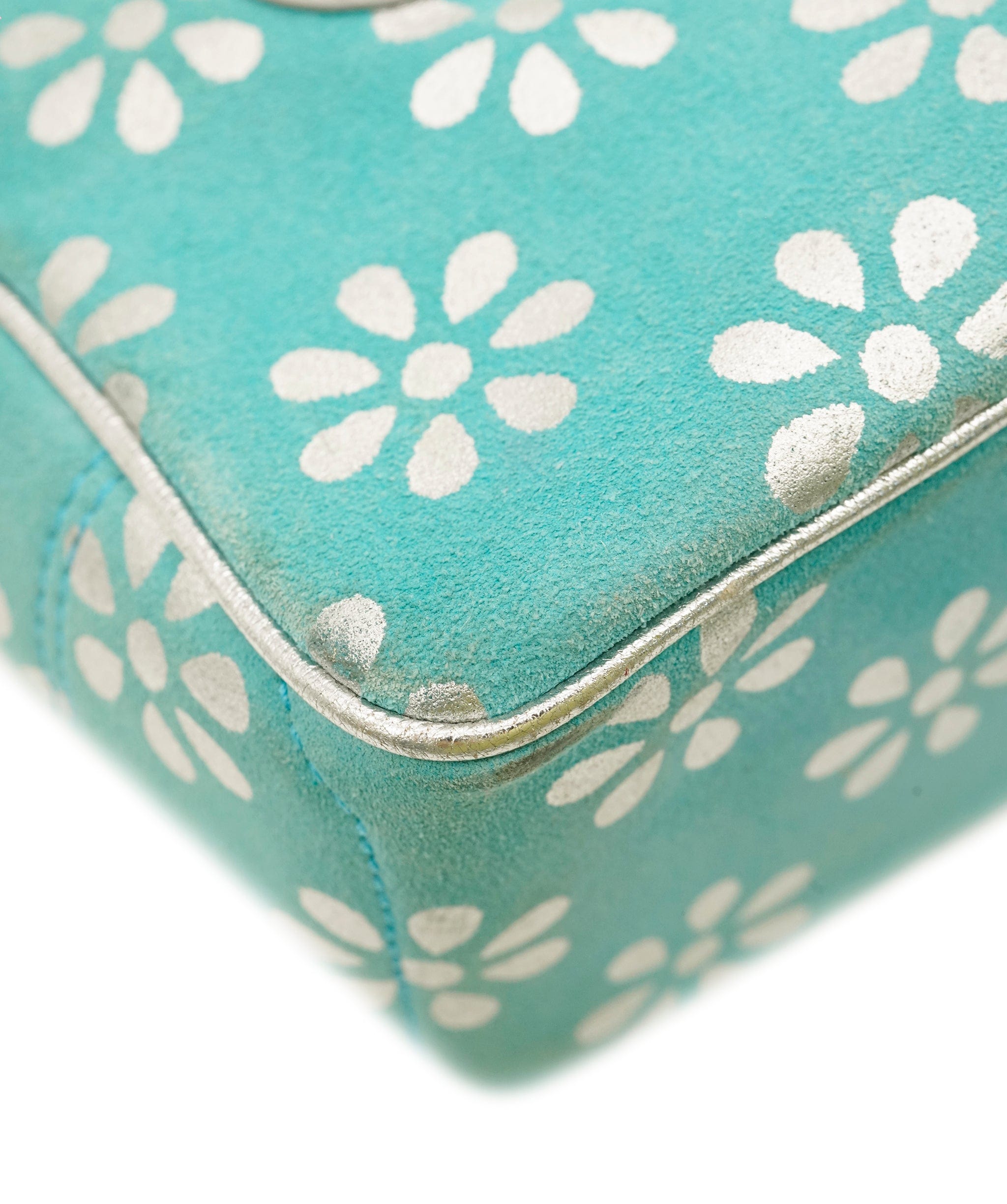 Celine CELINE Hand Bag Suede Light Blue Auth 65527 DBXS1661