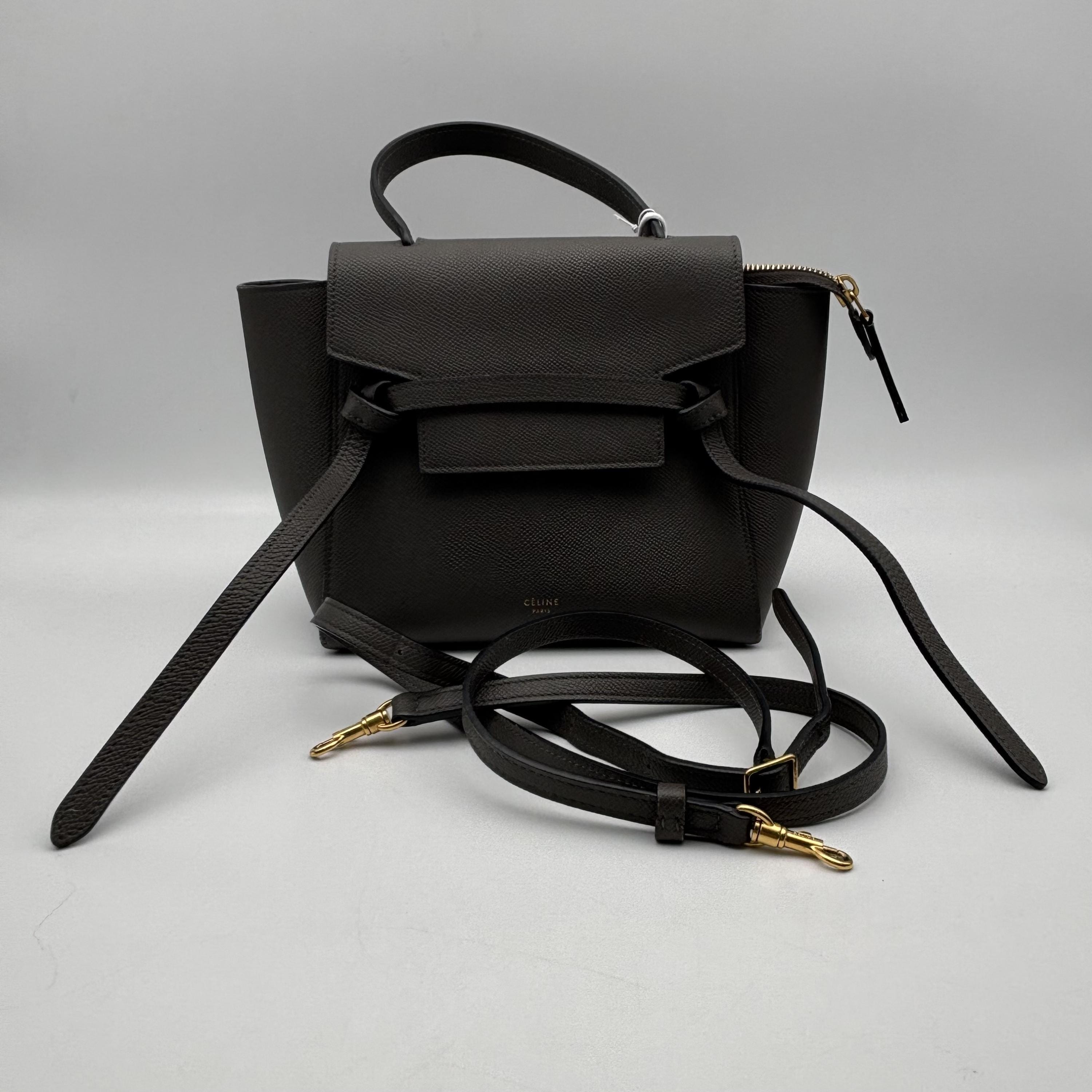 Celine Celine Stylish Black Leather Handbag With Straps C345483