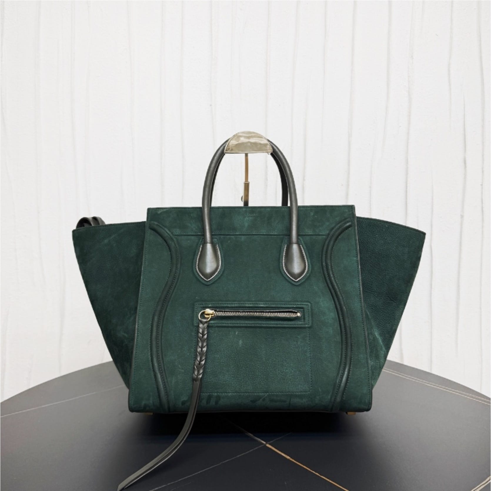 Celine CELNE Green Velvet Smiley Face Bag 30 23269256