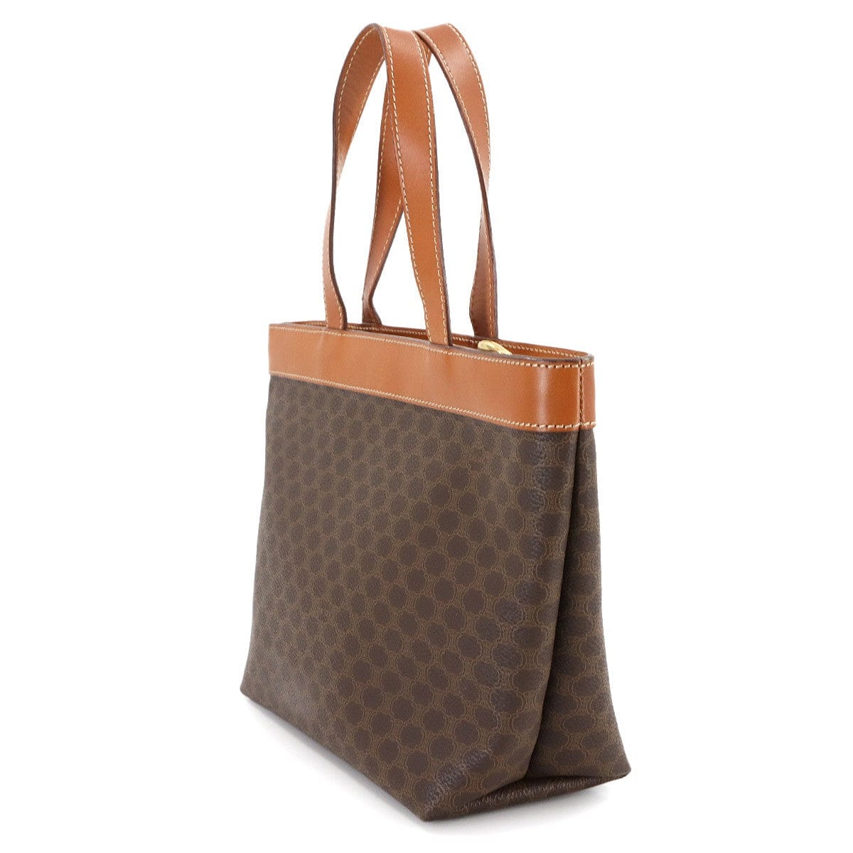 CELINE CELINE Macadam Hand Bag PVC Leather Brown Vintage 90297081