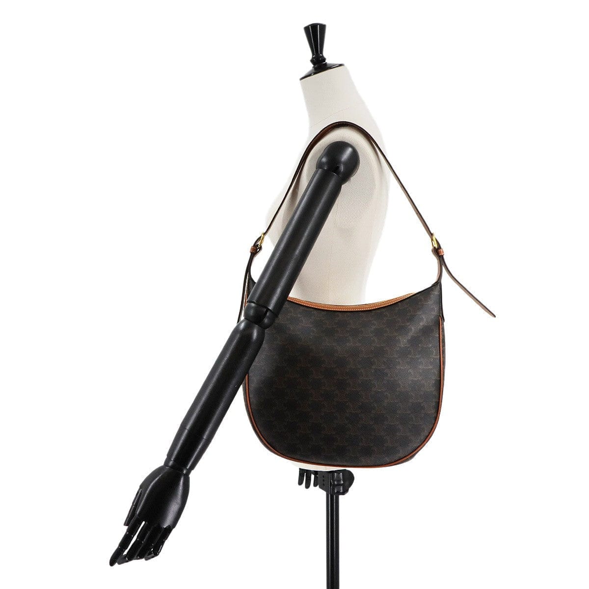 CELINE CELINE Triomphe Heloise Shoulder Bag Leather Tan 114712 Purse 90299476