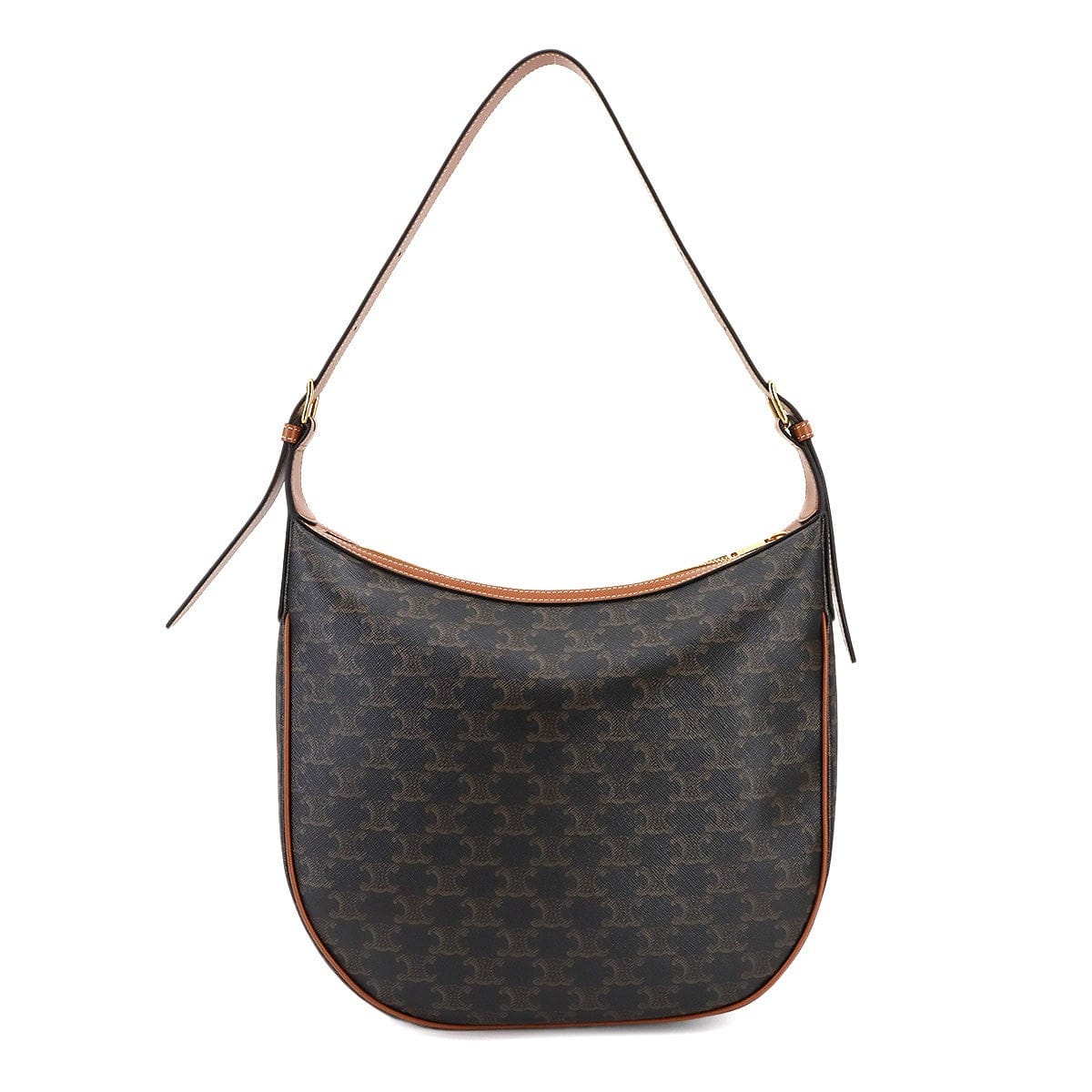 CELINE CELINE Triomphe Heloise Shoulder Bag Leather Tan 114712 Purse 90299476